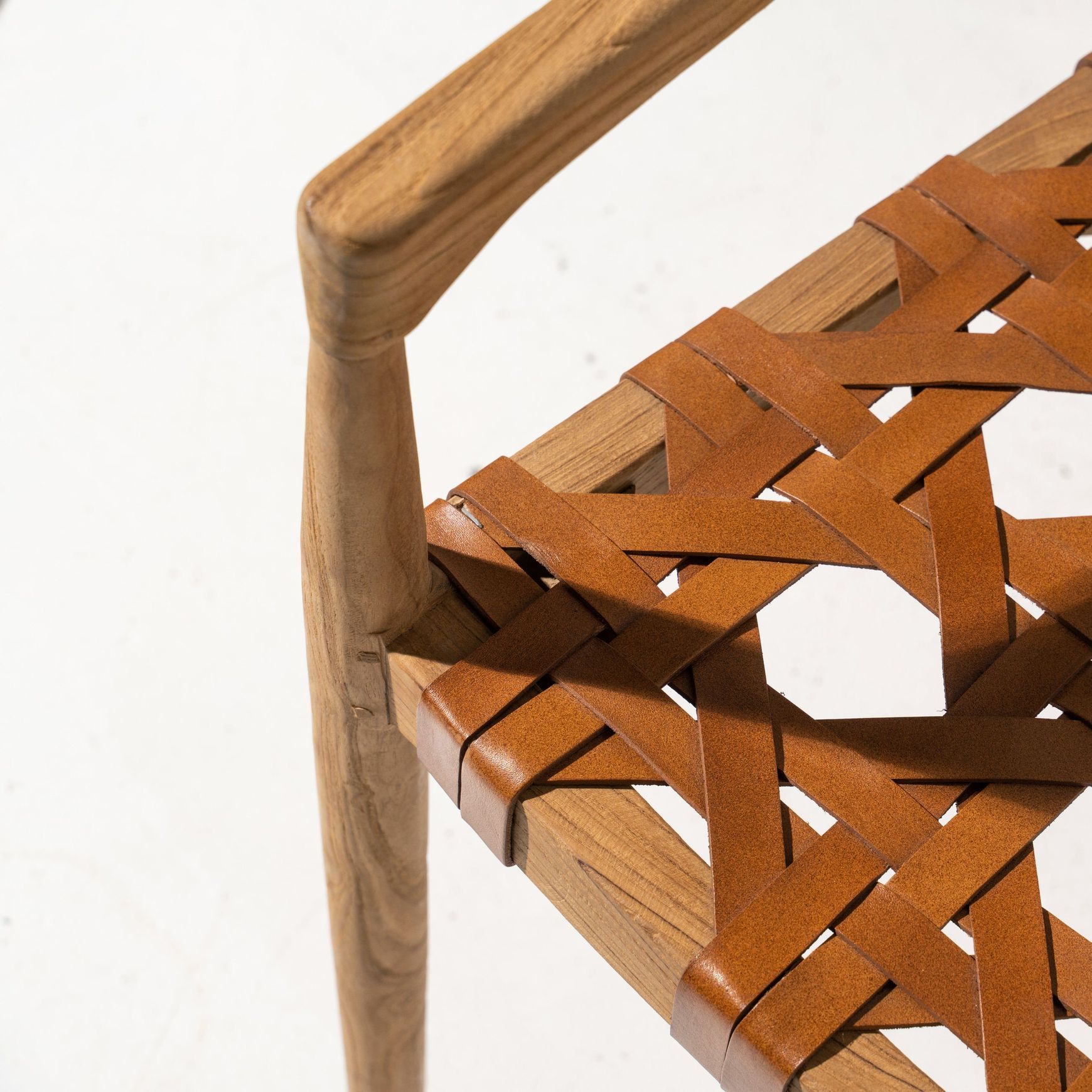 Larah Leather & Teak Chair - Tan