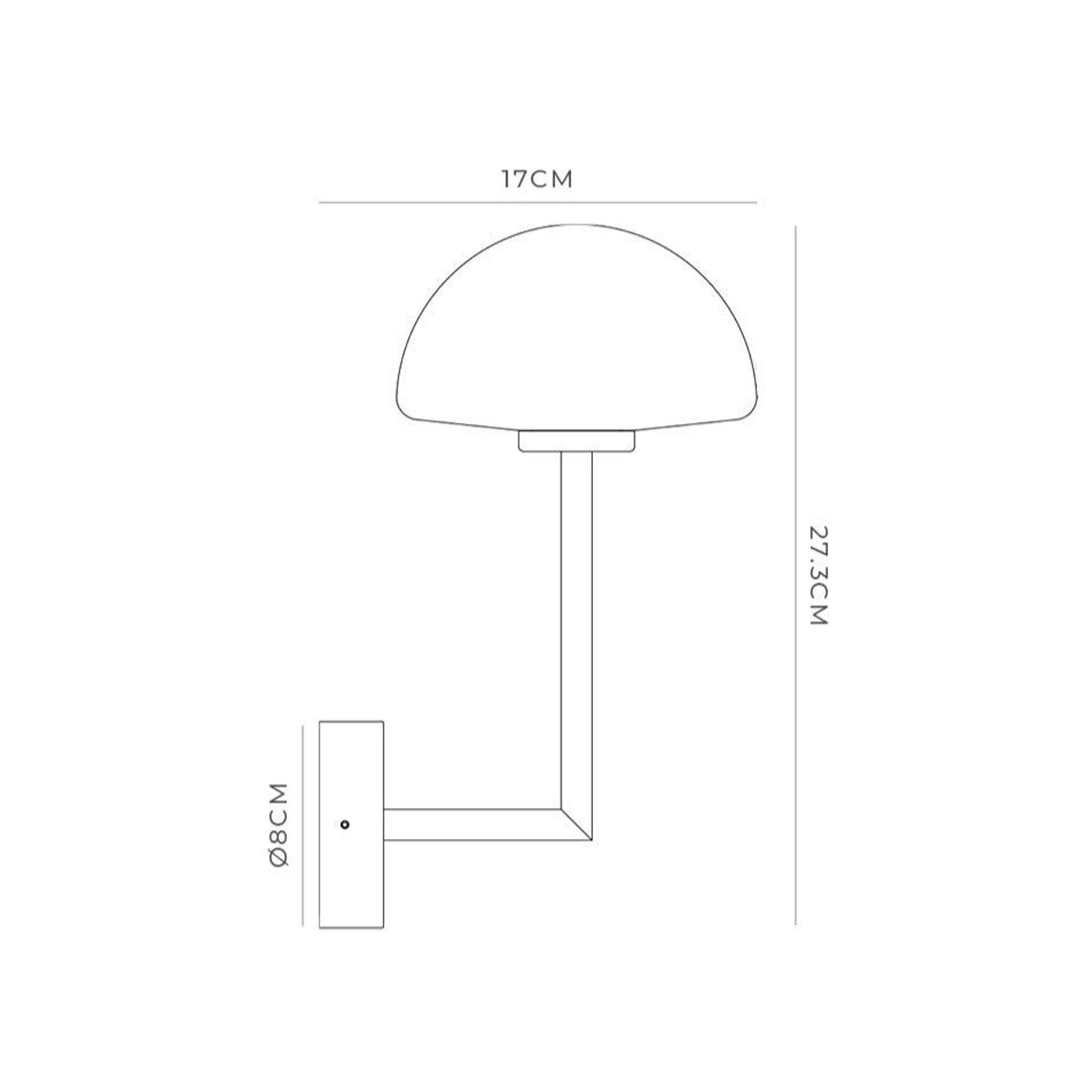 Orb Dome Long Arm Wall Light