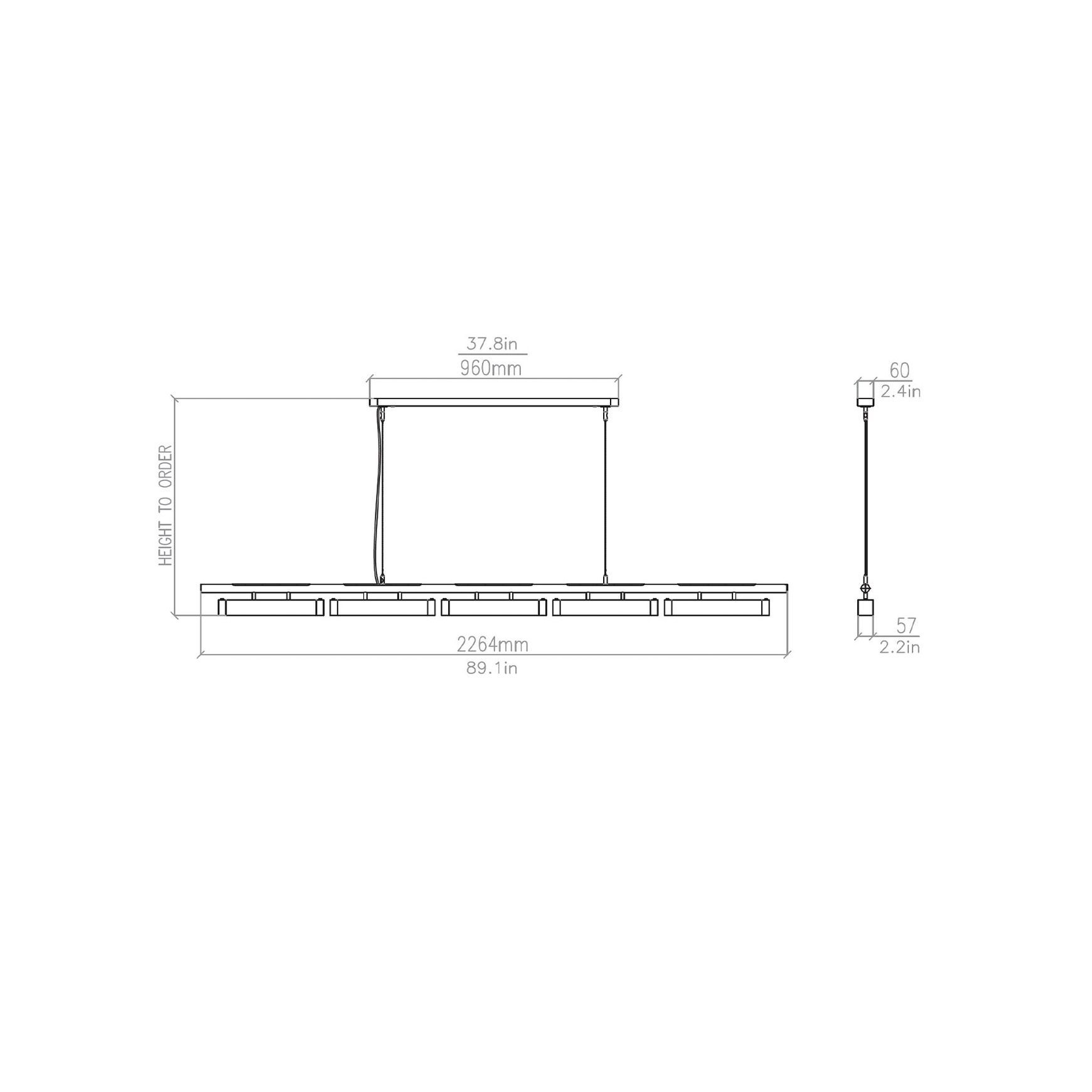 Colt Linear 5lt Pendant Light