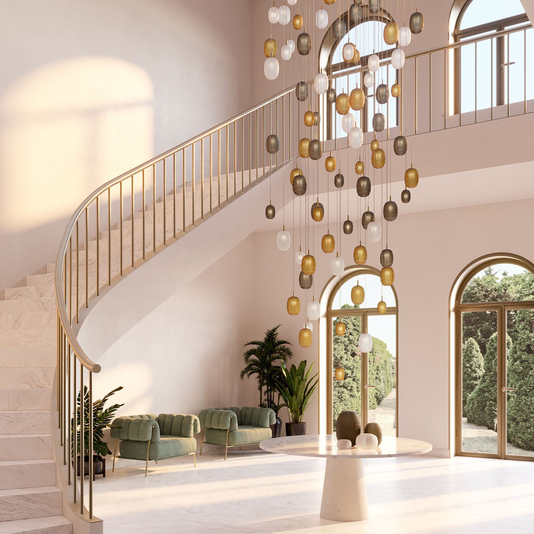 Metamorphosis Gold Pendant Light