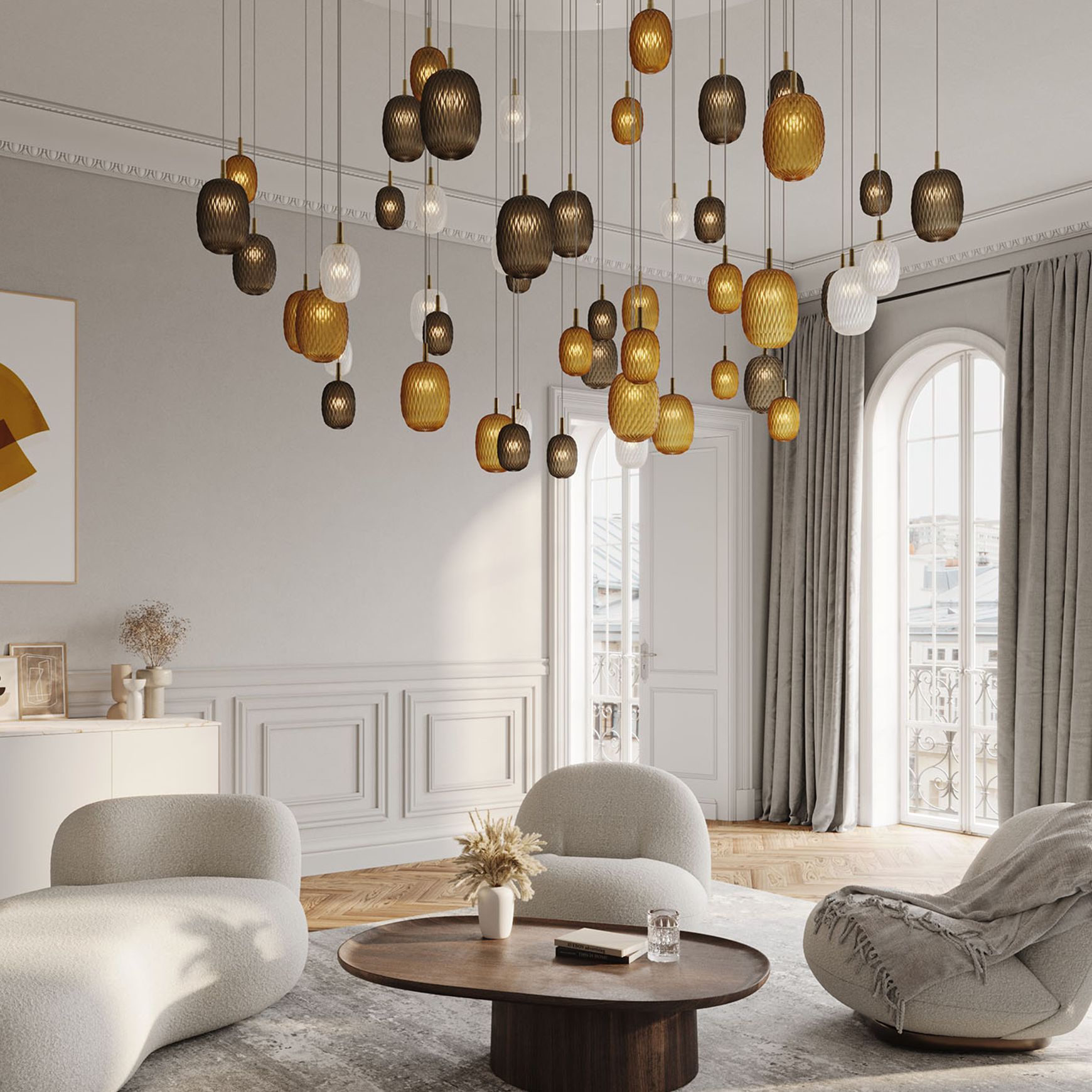 Metamorphosis Gold Pendant Light