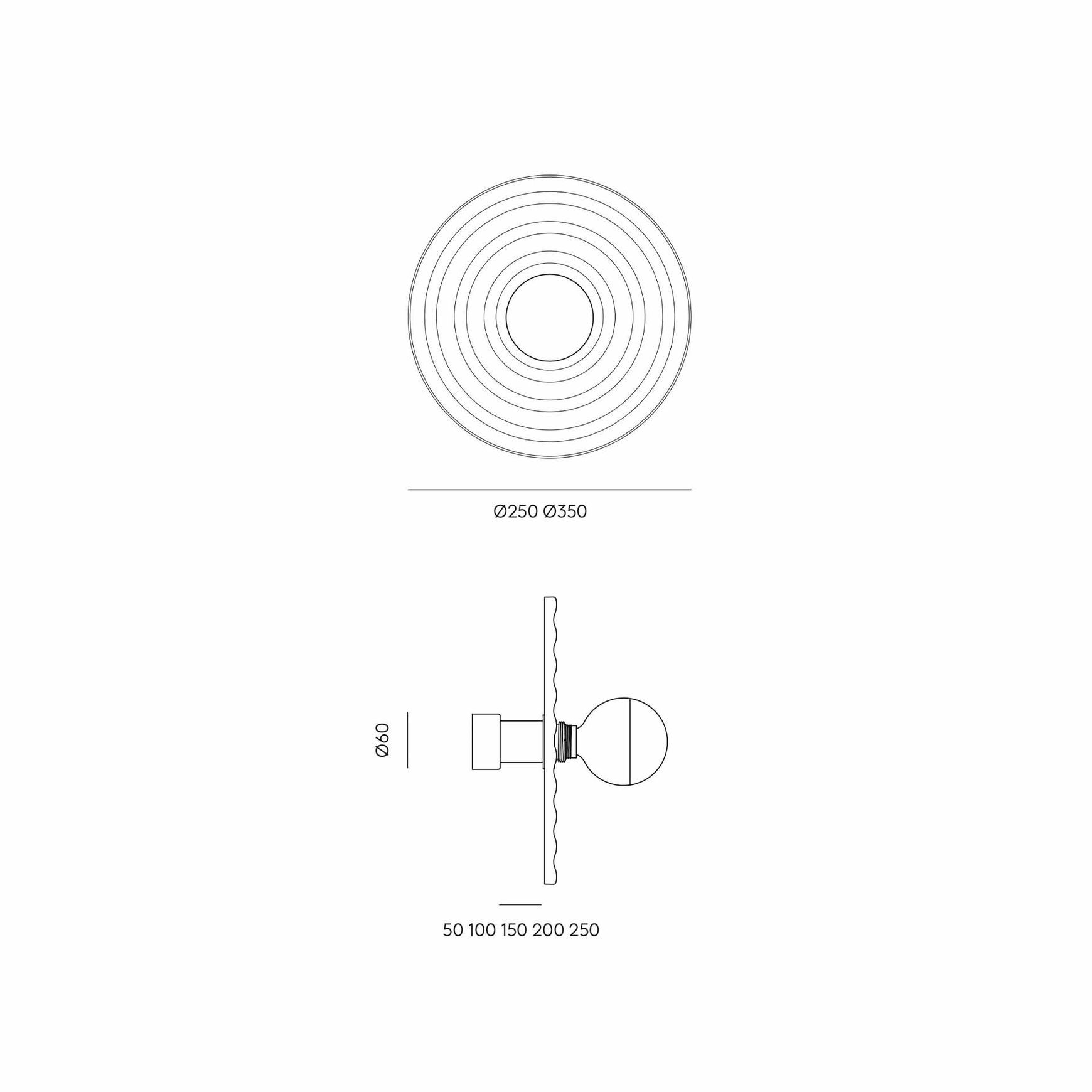 Wave Wall Light dimensions