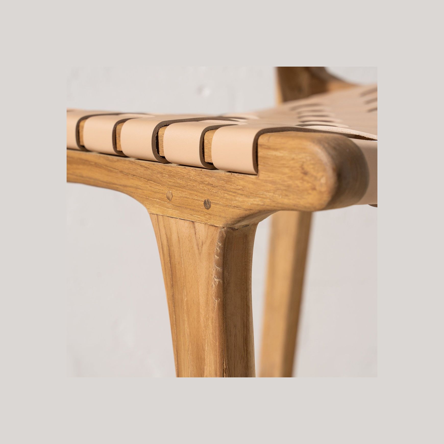 Luka Woven Leather Barstool