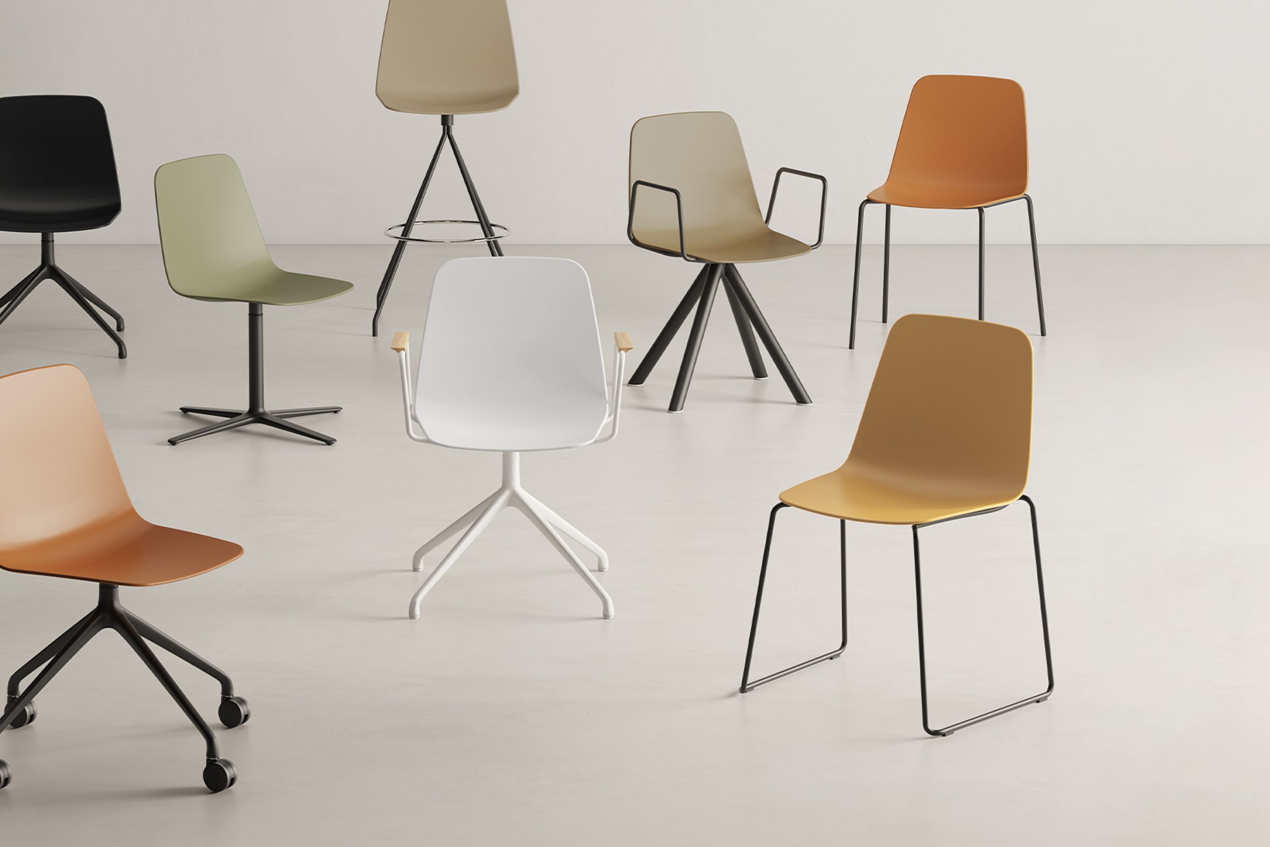 Maarten Plastic Chair - Four Metal Legs