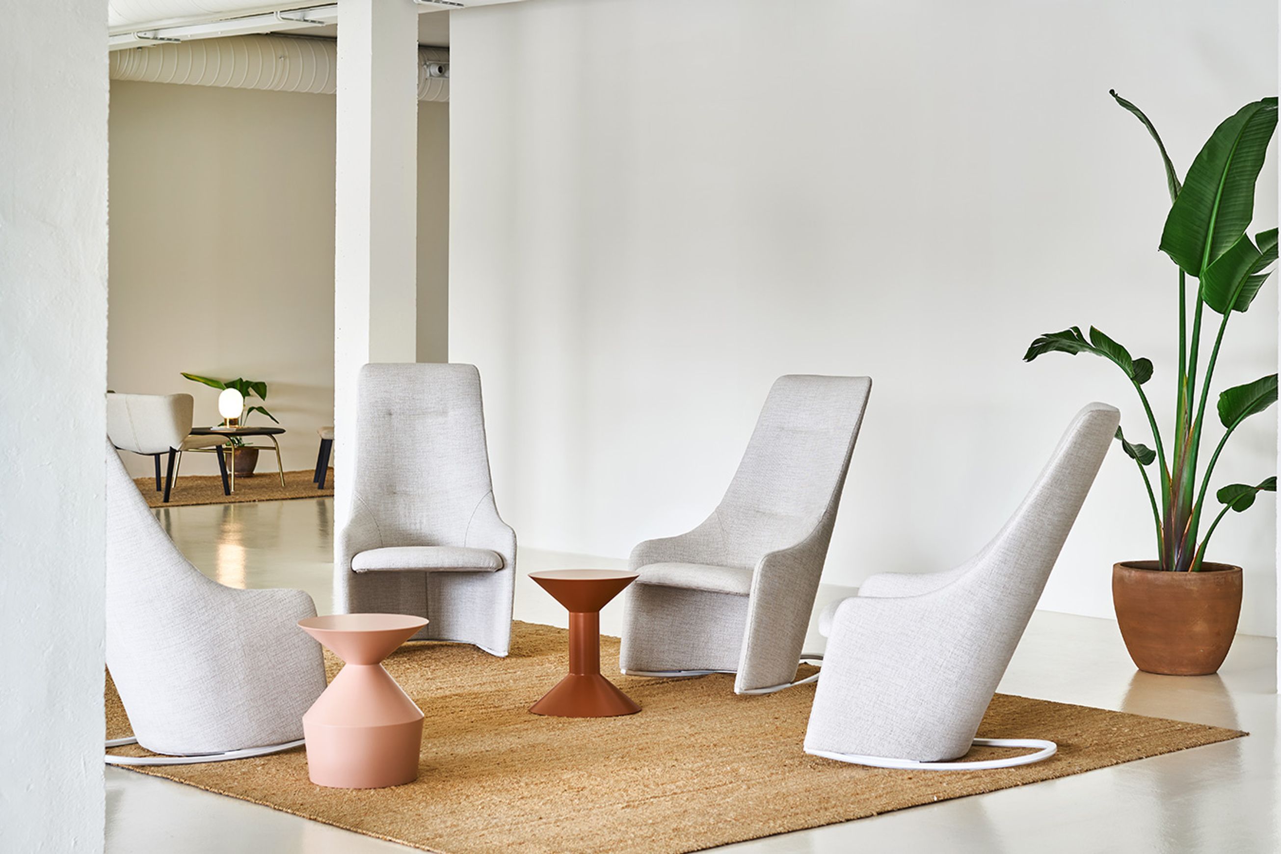 Nagi High Rocking Armchair - Smooth Upholstery
