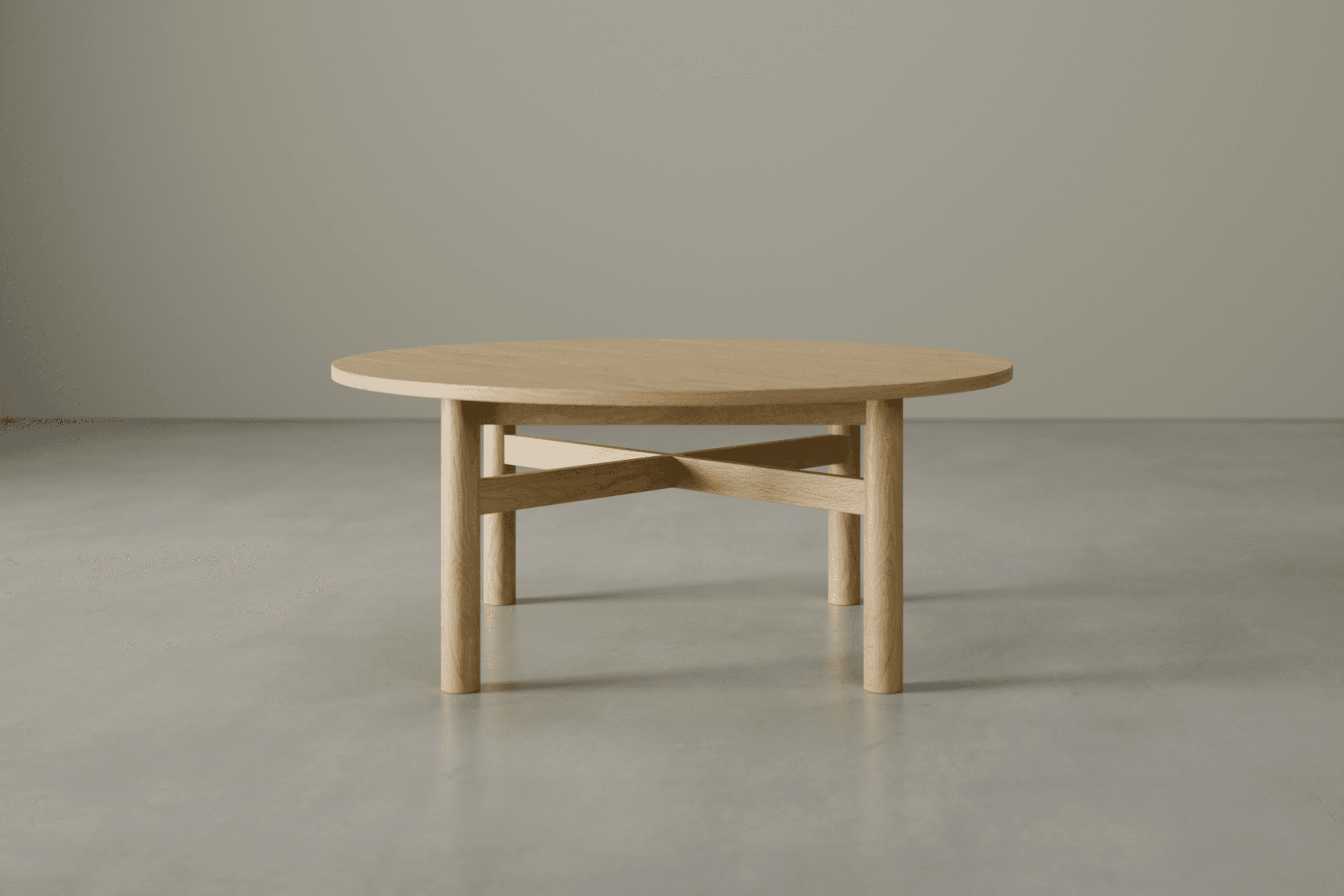 Nordica Coffee Table - Round Solid Oak 96 diam