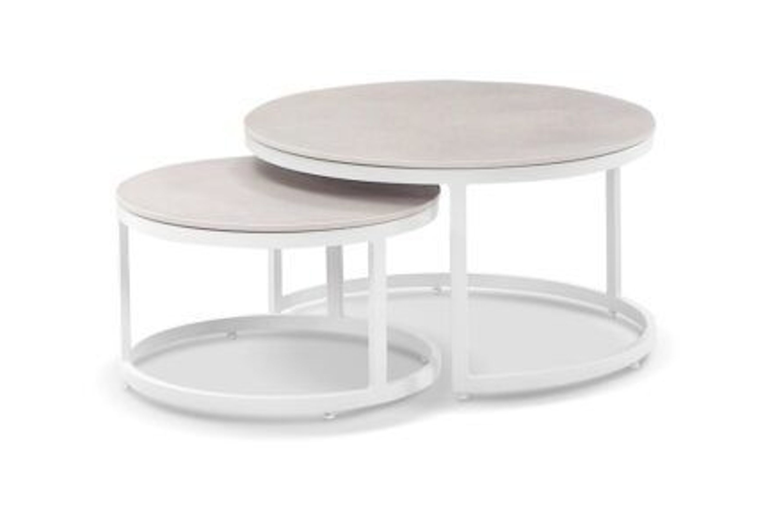 Oasis Round Coffee Table Set - White