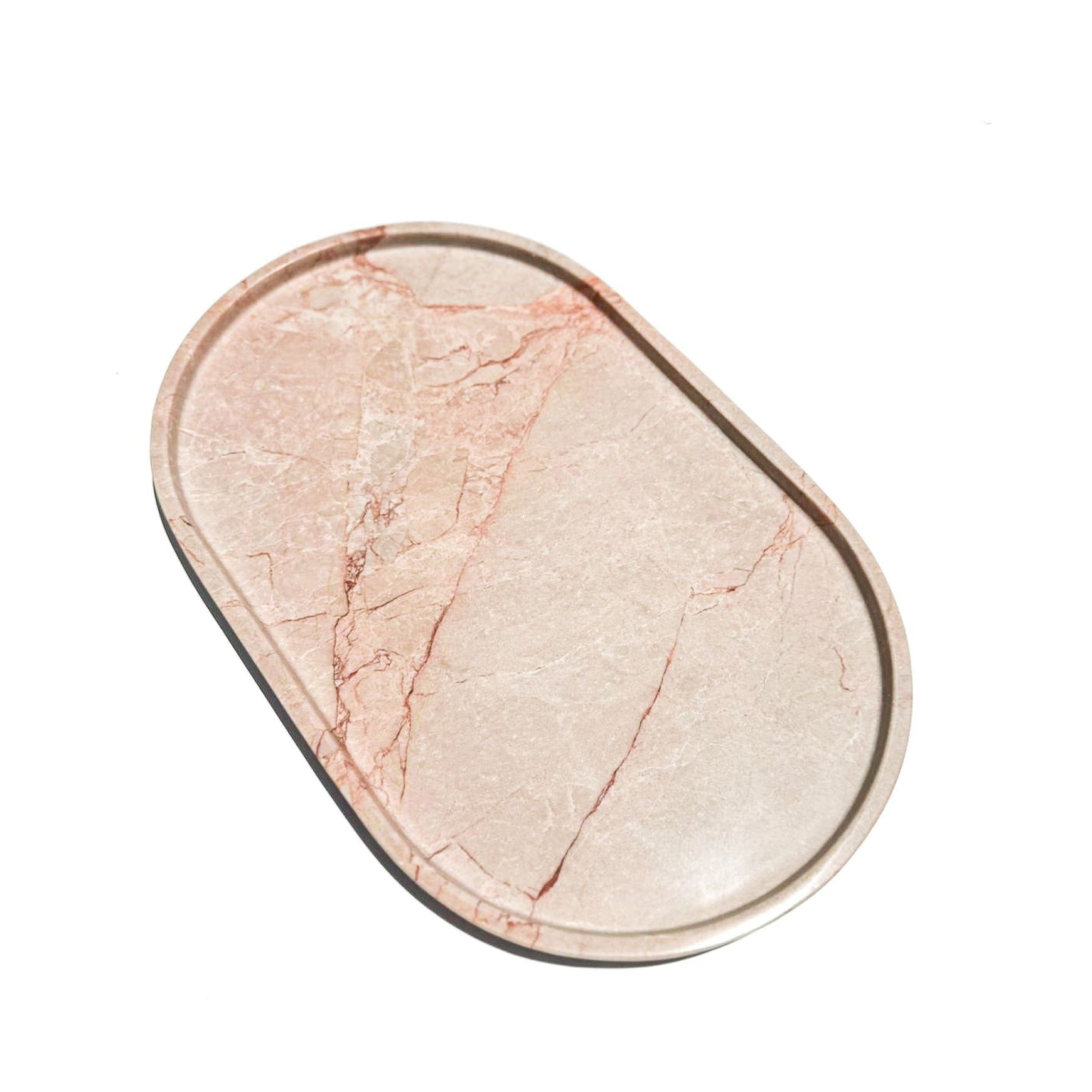 Oval Concave Tray - Pearl Pink Blush Marble