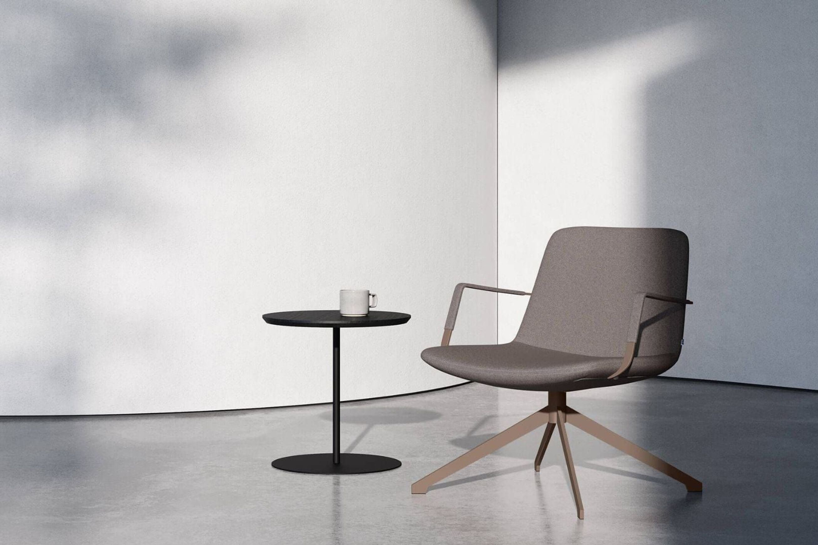 Pera lounge metal swivel chair
