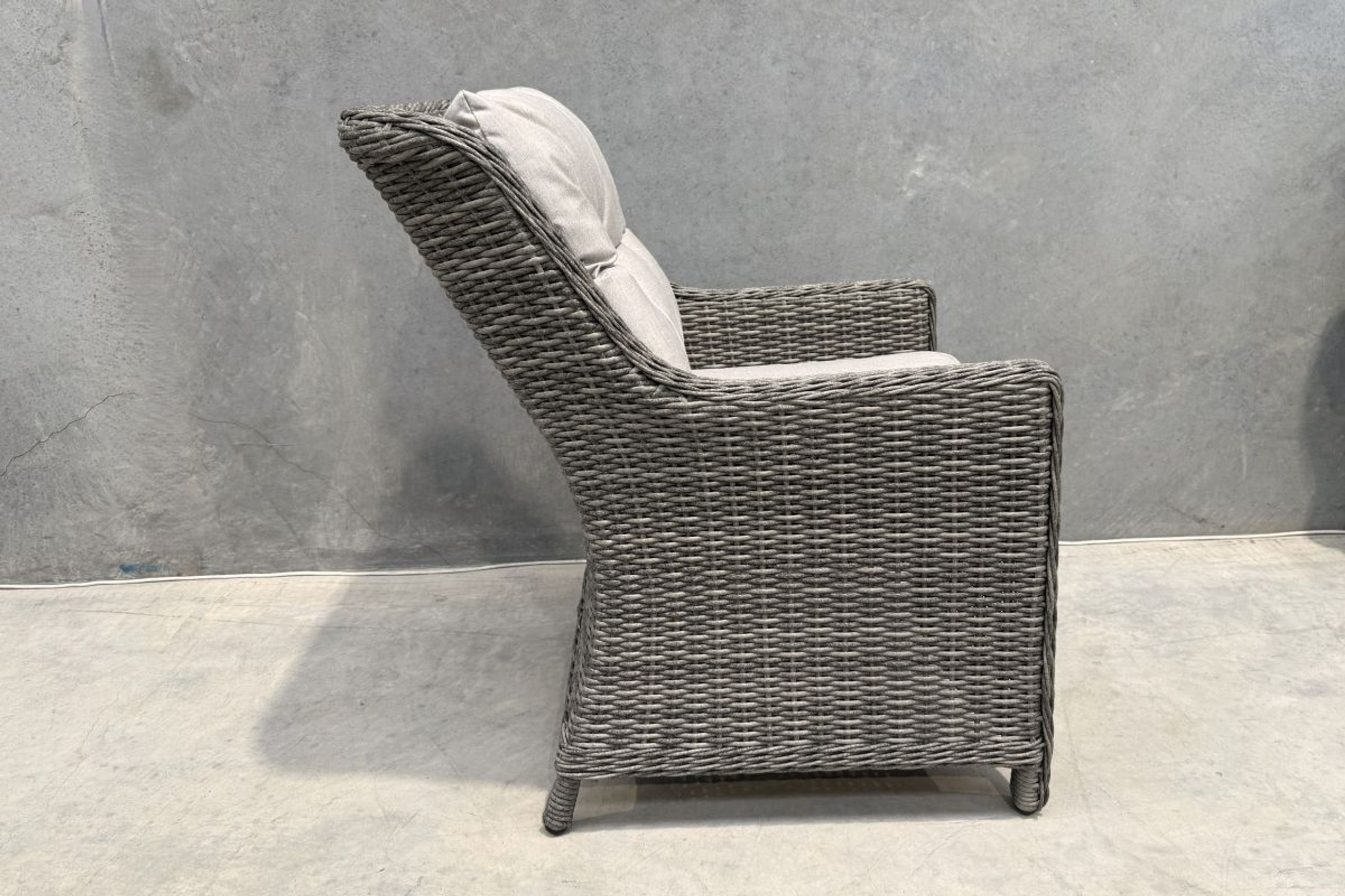 Raglan Rattan Chair - Cast Silver