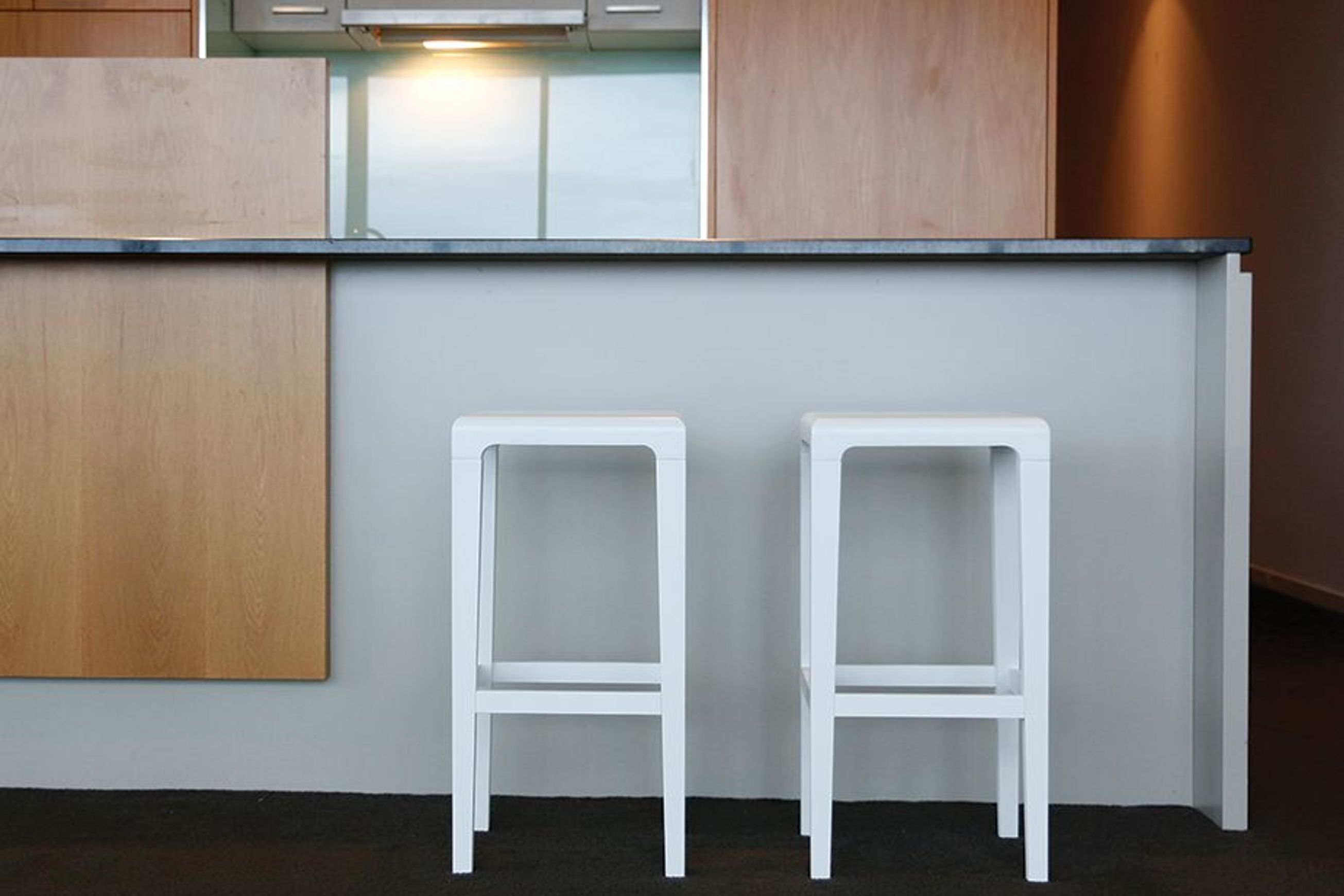 Rioja Kitchen Stool - White Painted - by TON