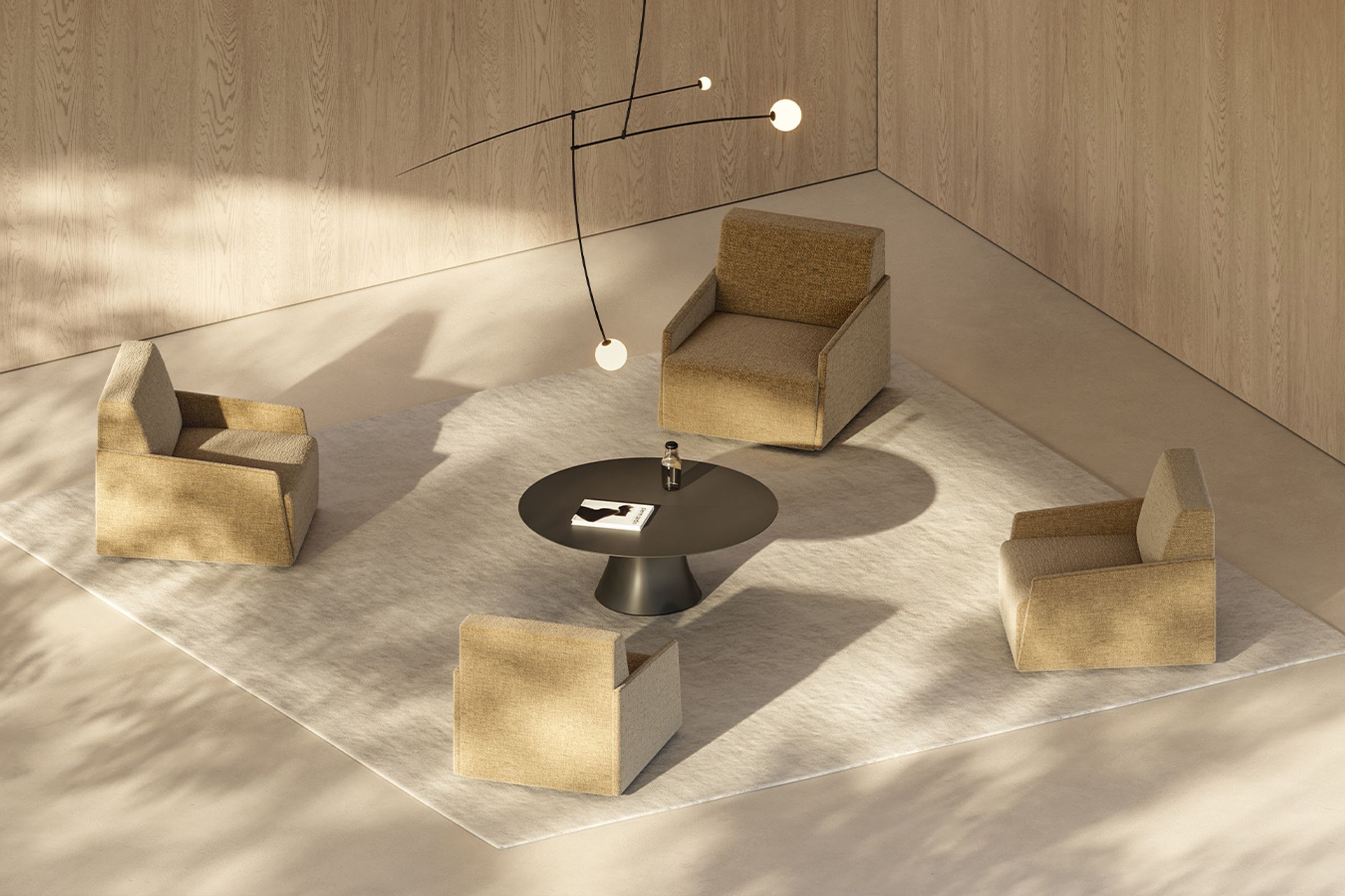 Sistema Floor Armchair - Upholstered Armrest