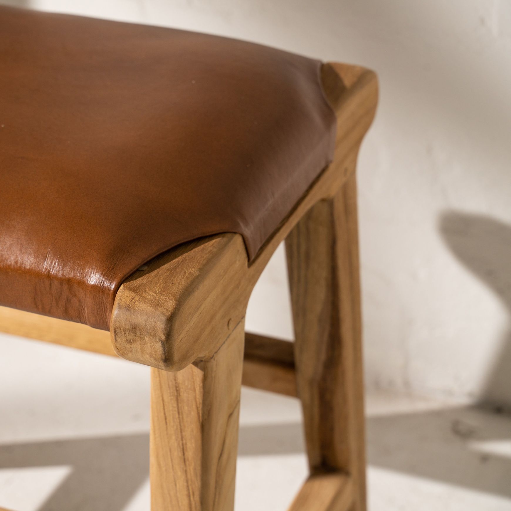 Sofija Leather Cushioned Footstool