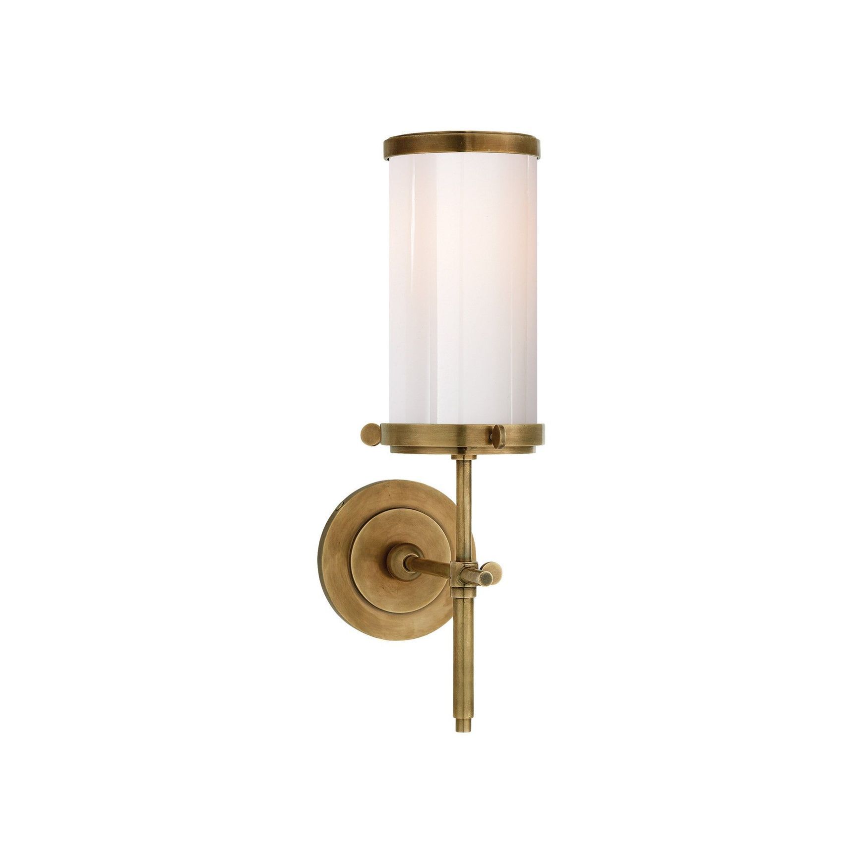 Thomas Obrien Bryant Bath Sconce With White Glass
