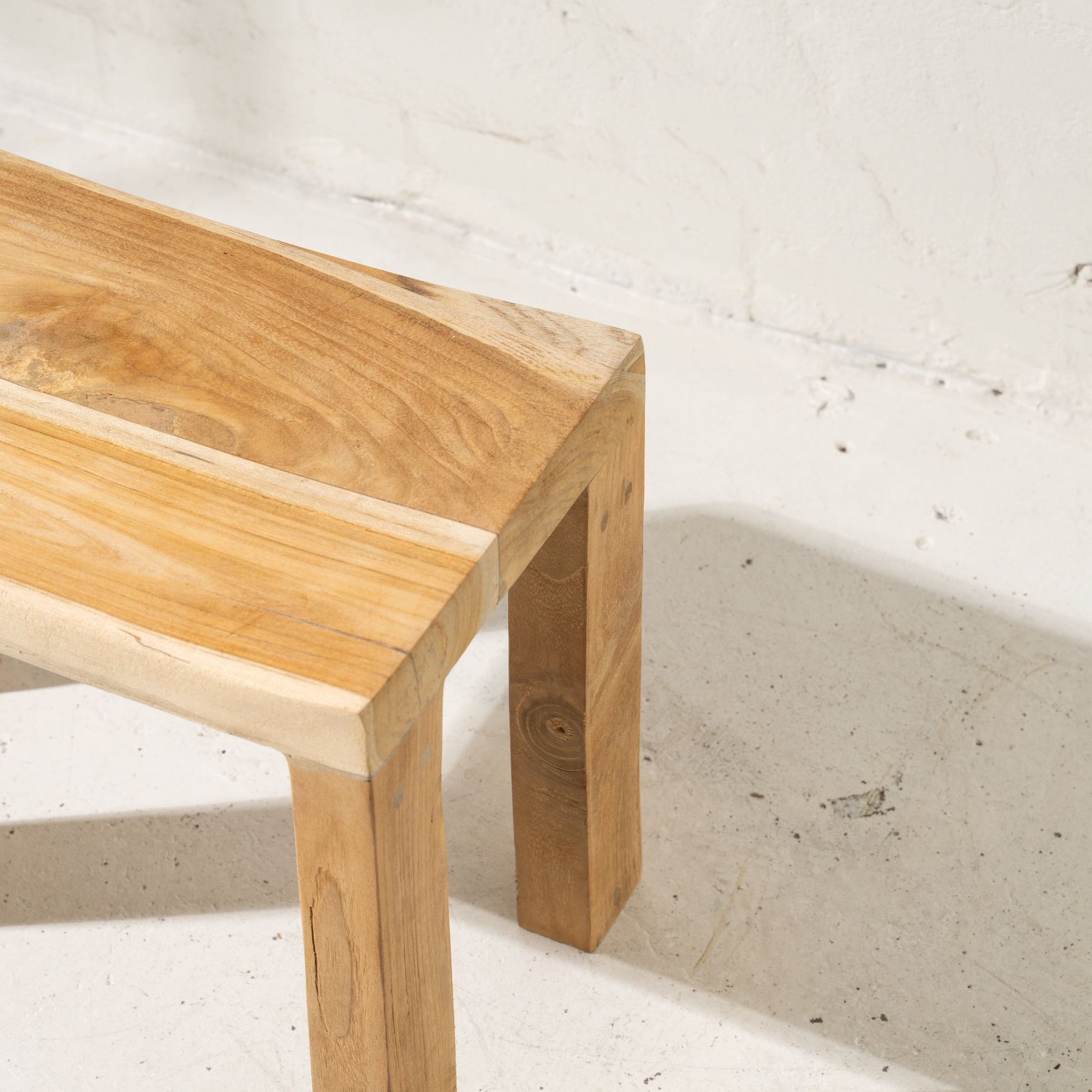 Talib Curved Stool in Rustic Finish