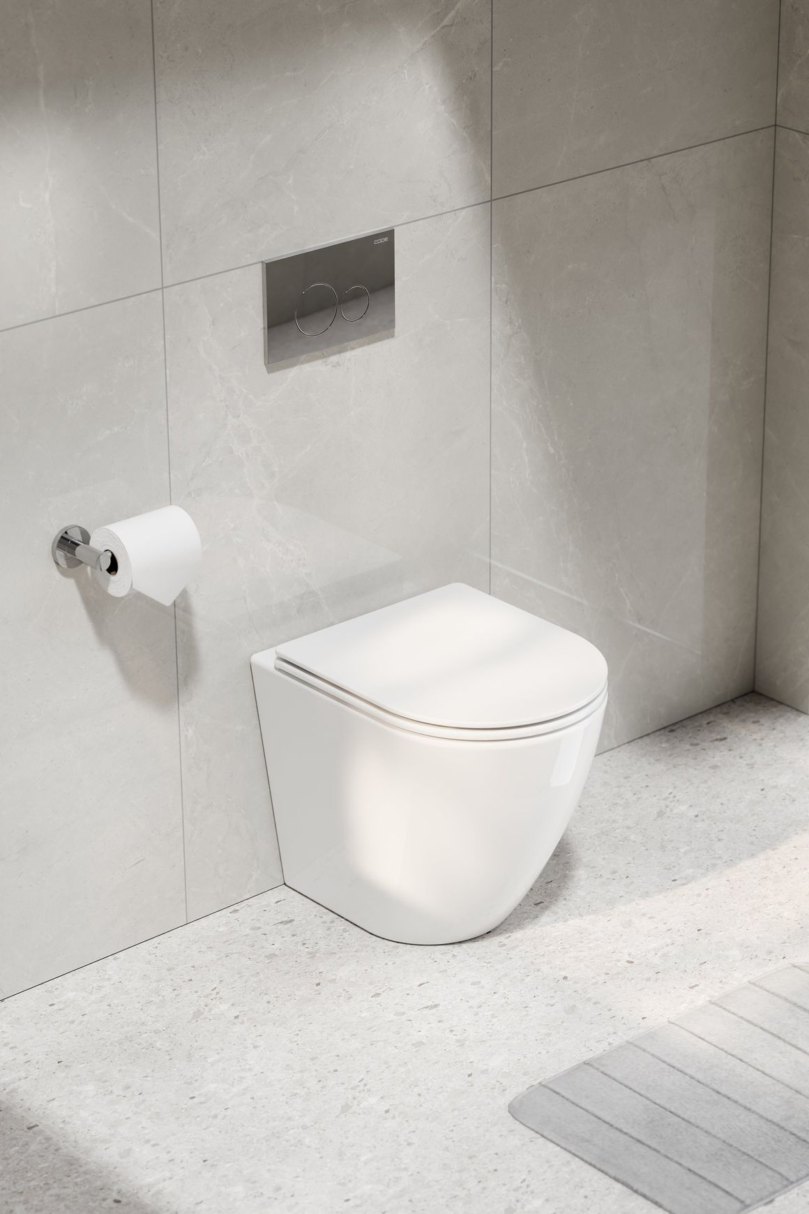 Code Flow Typhoon Inwall Toilet Suite | Chrome Button
