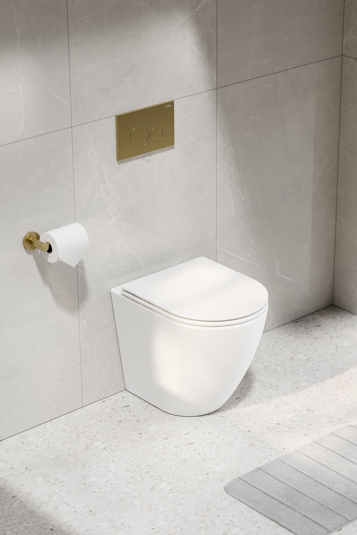 Flow Typhoon Inwall Toilet Suite | Brushed Brass Btn