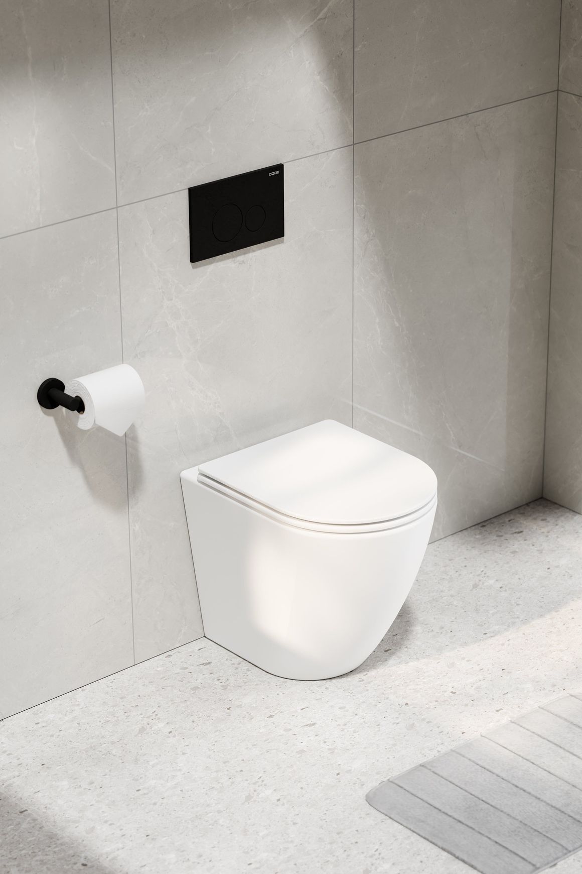 Flow Typhoon Inwall Toilet Suite | Matte Black Button