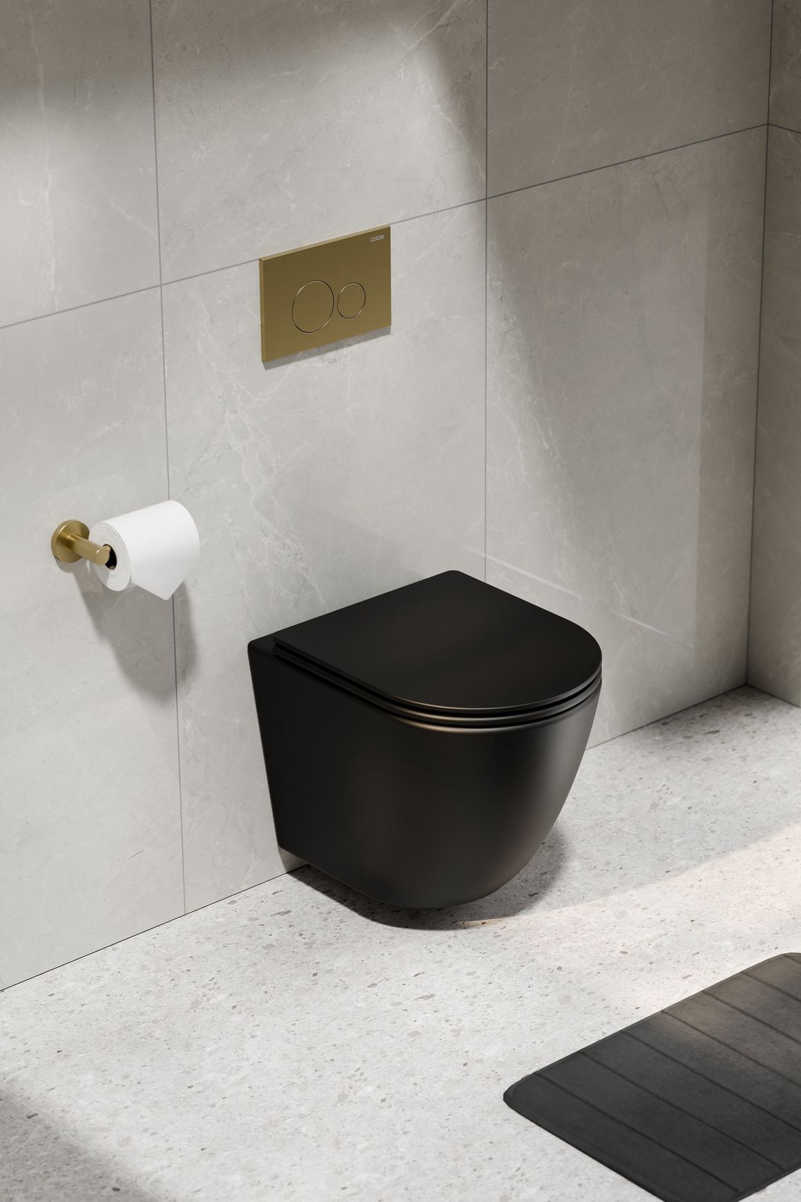 Flow Typhoon Wall Hung Toilet Suite | Brushed Brass Btn