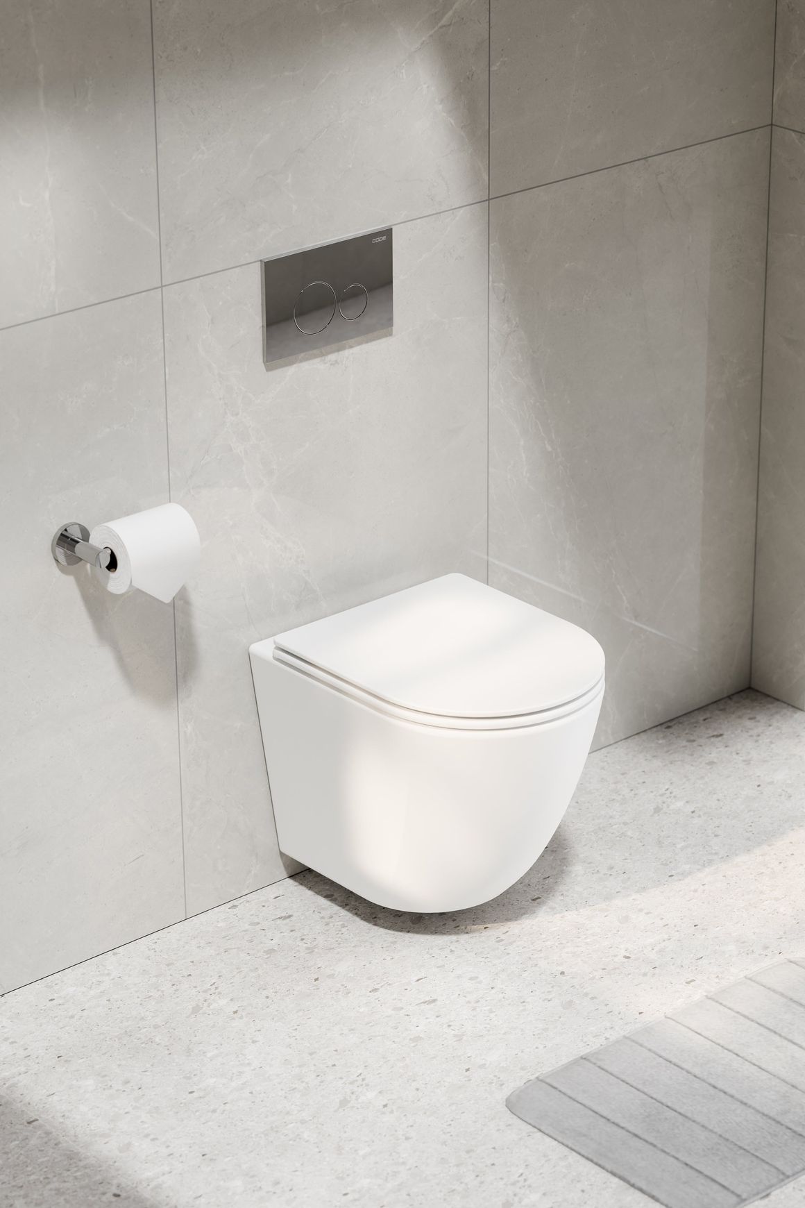 Flow Typhoon Wall Hung Toilet Suite | Chrome Button