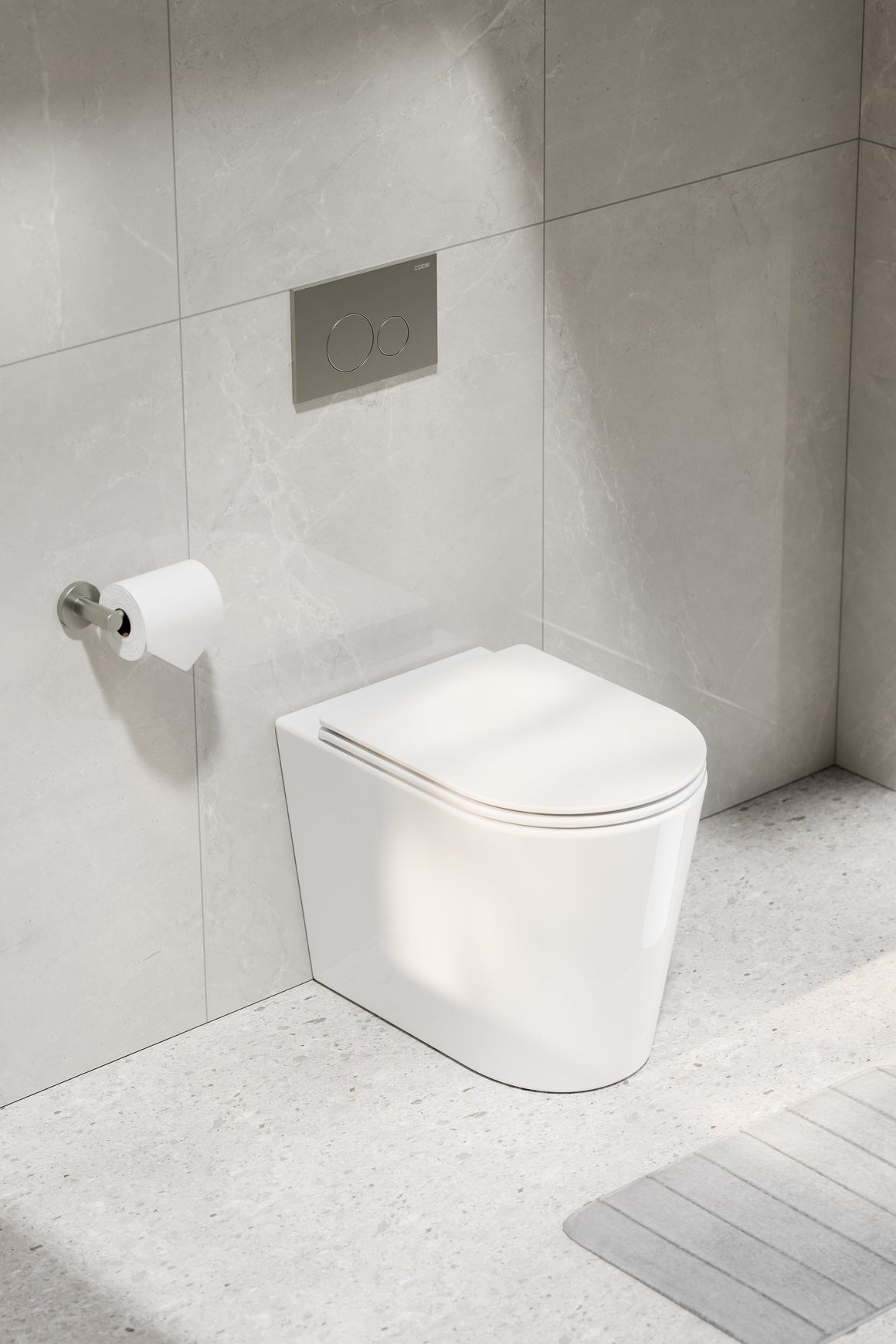 Pure Typhoon Inwall Toilet Suite | Brushed Nickel Btn
