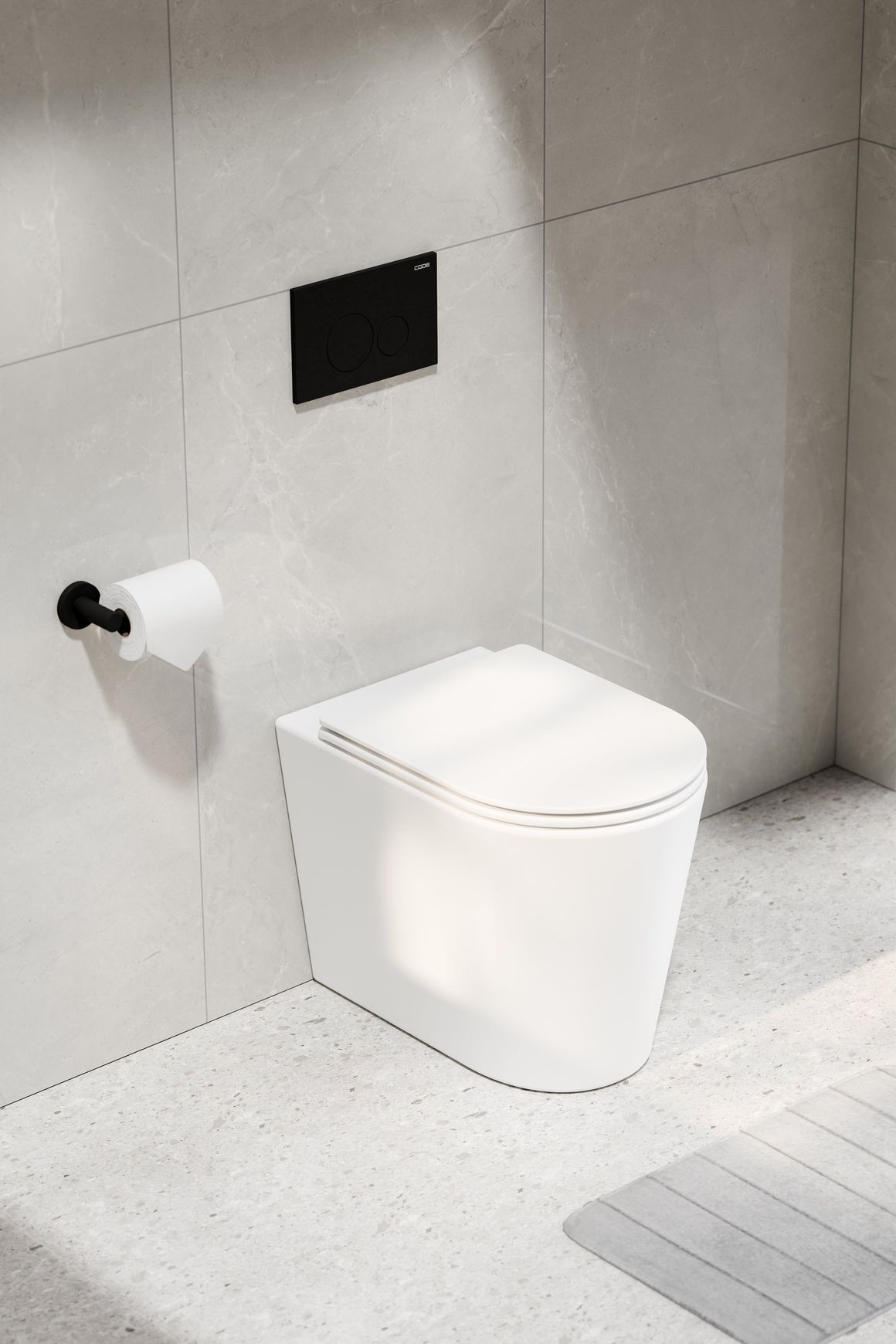 Pure Typhoon Inwall Toilet Suite | Matte Black Button