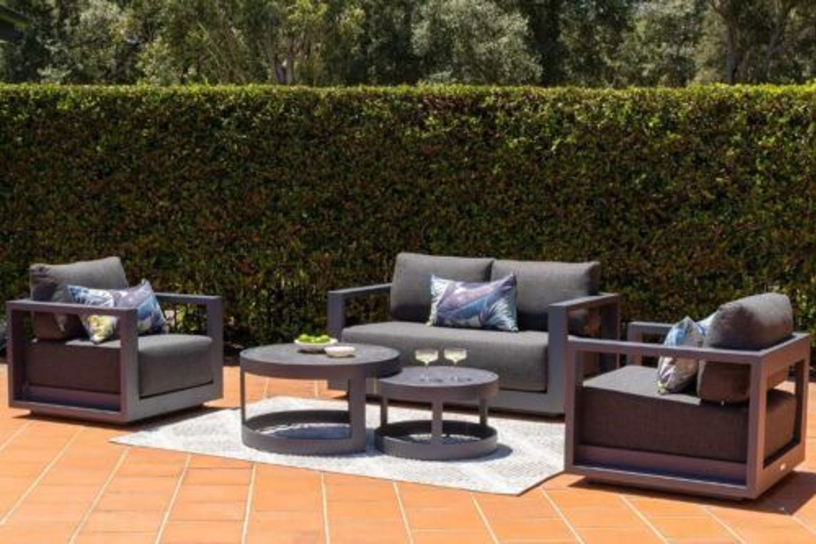 Wanaka 2-Seater Lounge Set - Charcoal