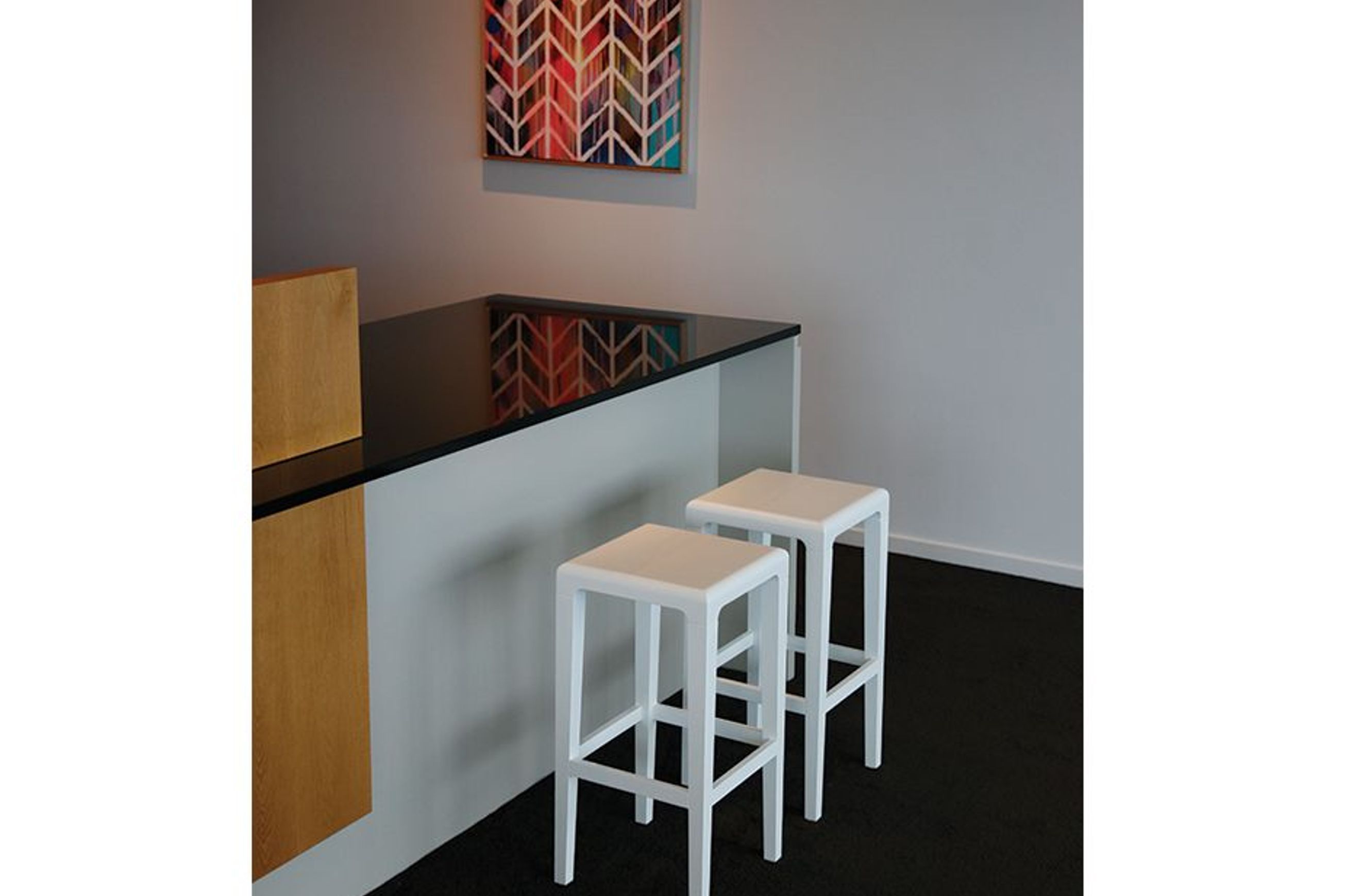 Rioja Kitchen Stool - White Painted - by TON