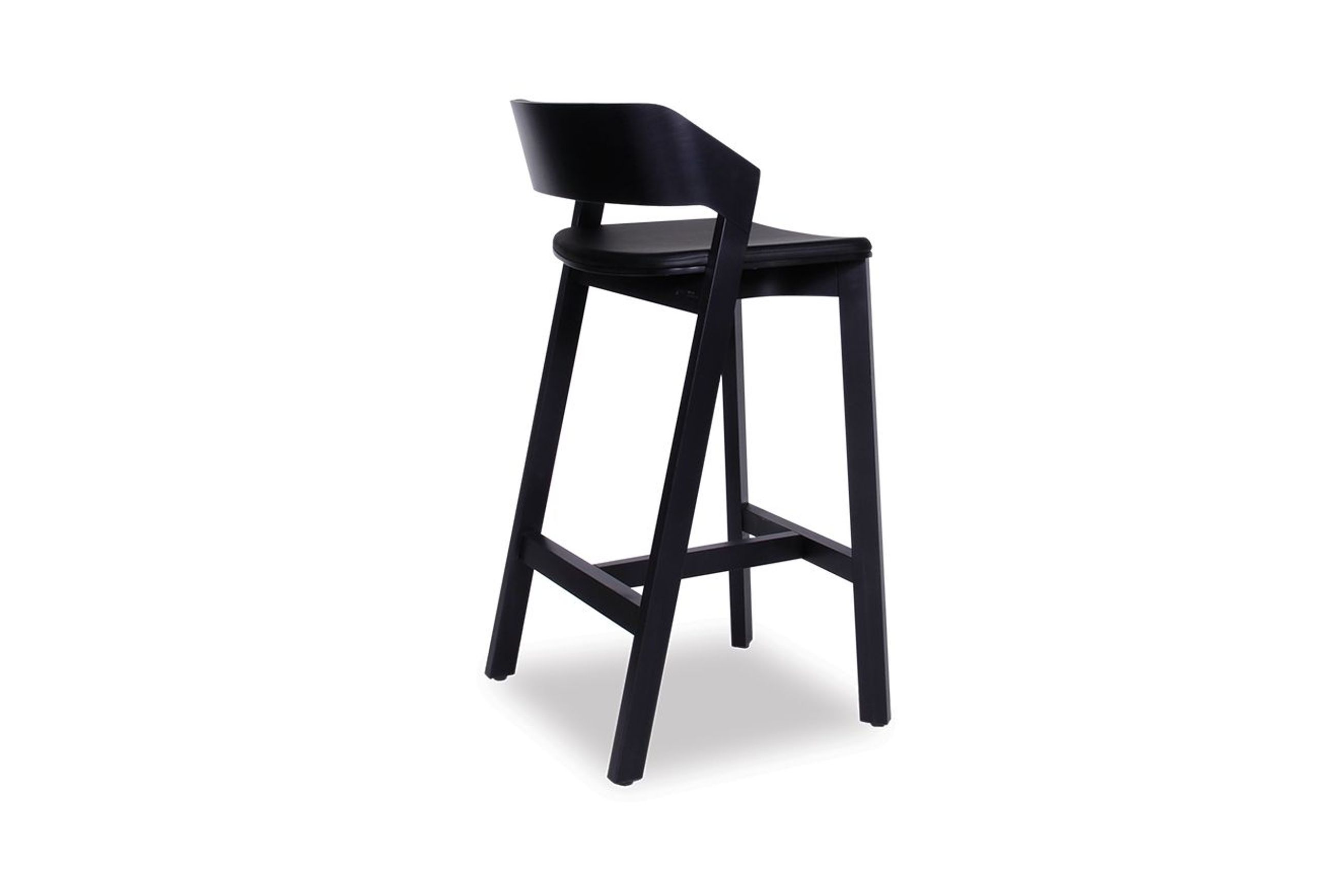 Merano Kitchen Stool - Black Stained  - by TON