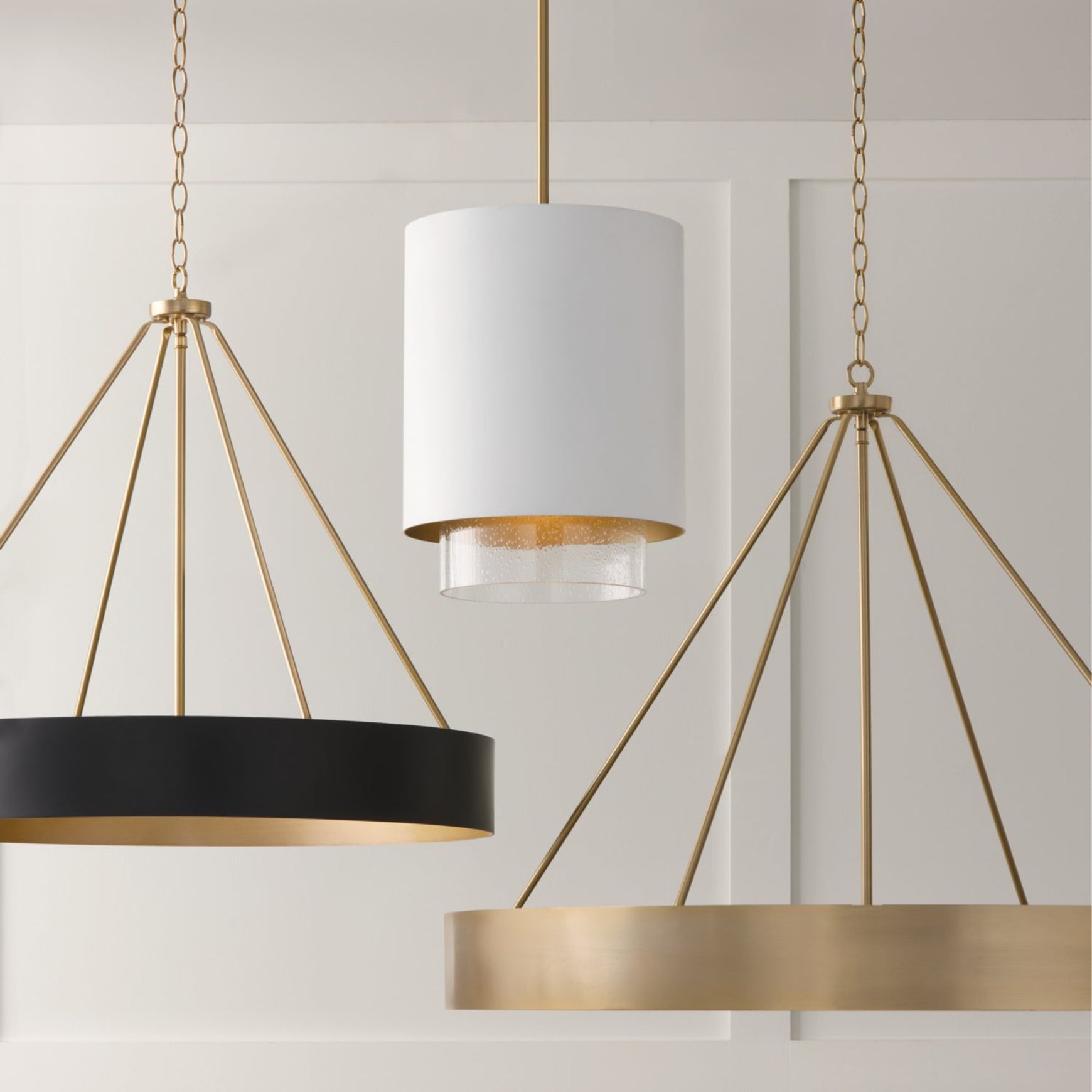 Swell 4 Light Chandelier in Matte Brass & Black