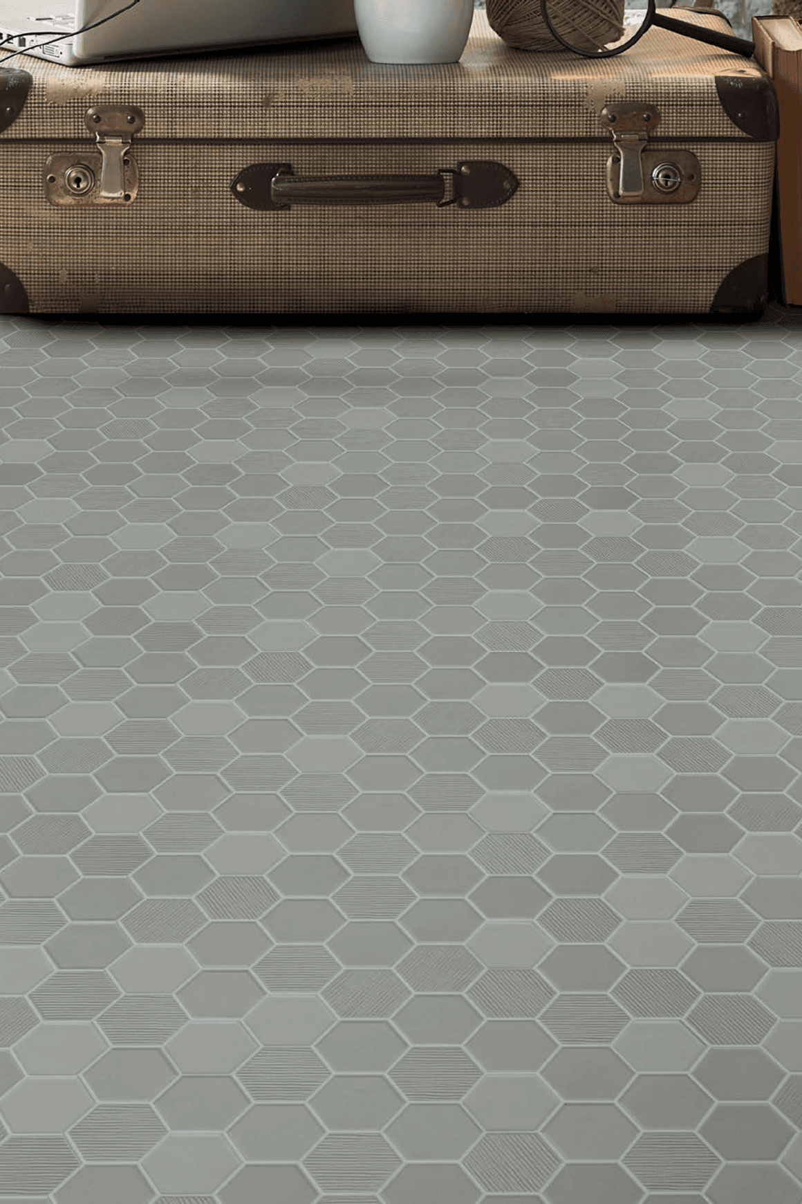 Beton Still Hex Mosaic Tiles