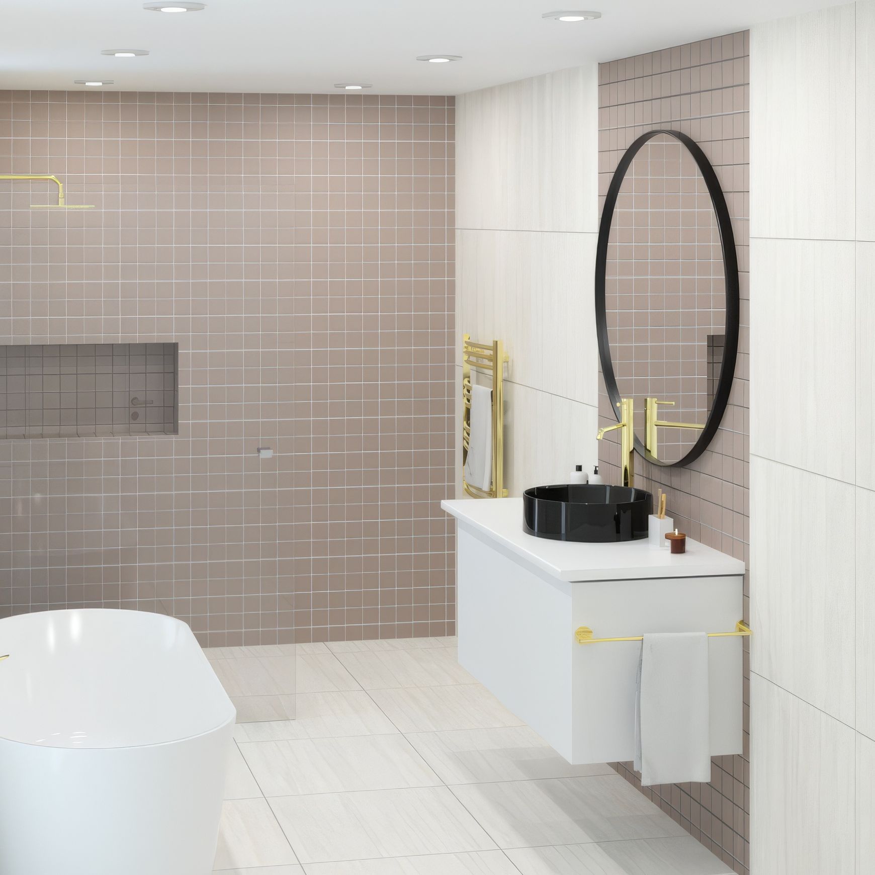 Surfaces Oat Matt 75mm Mosaic
