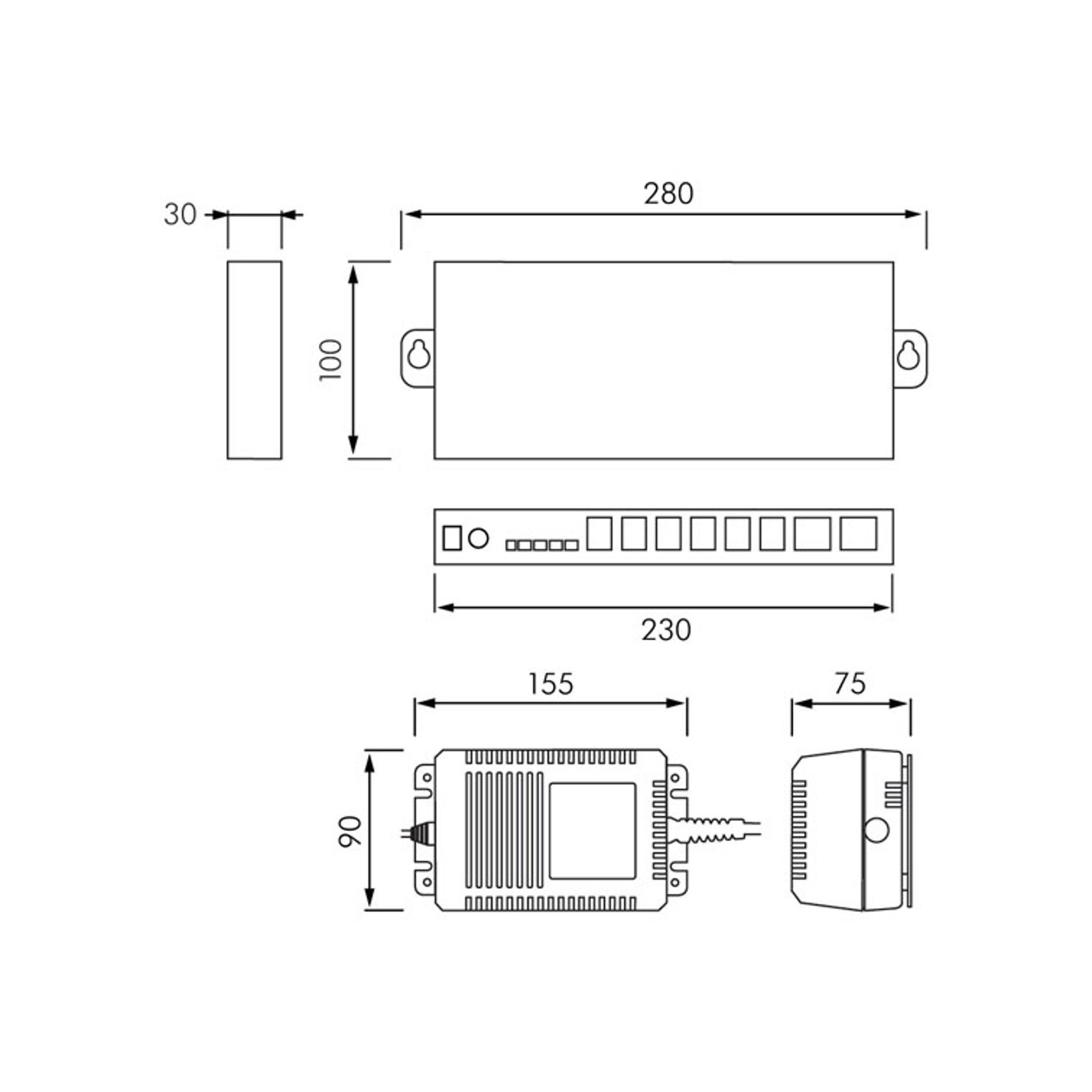 Warden WA4 Plumbing Control System dimensions