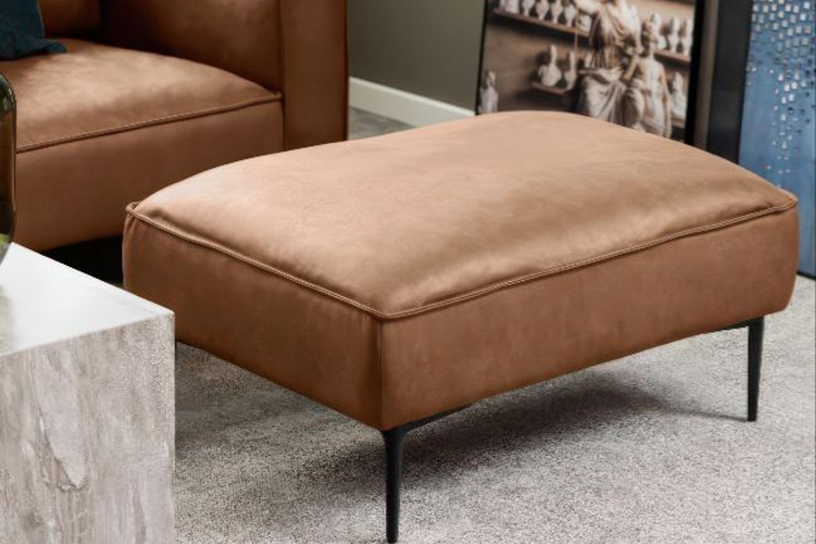 Enzo Ottoman - Leather Mix