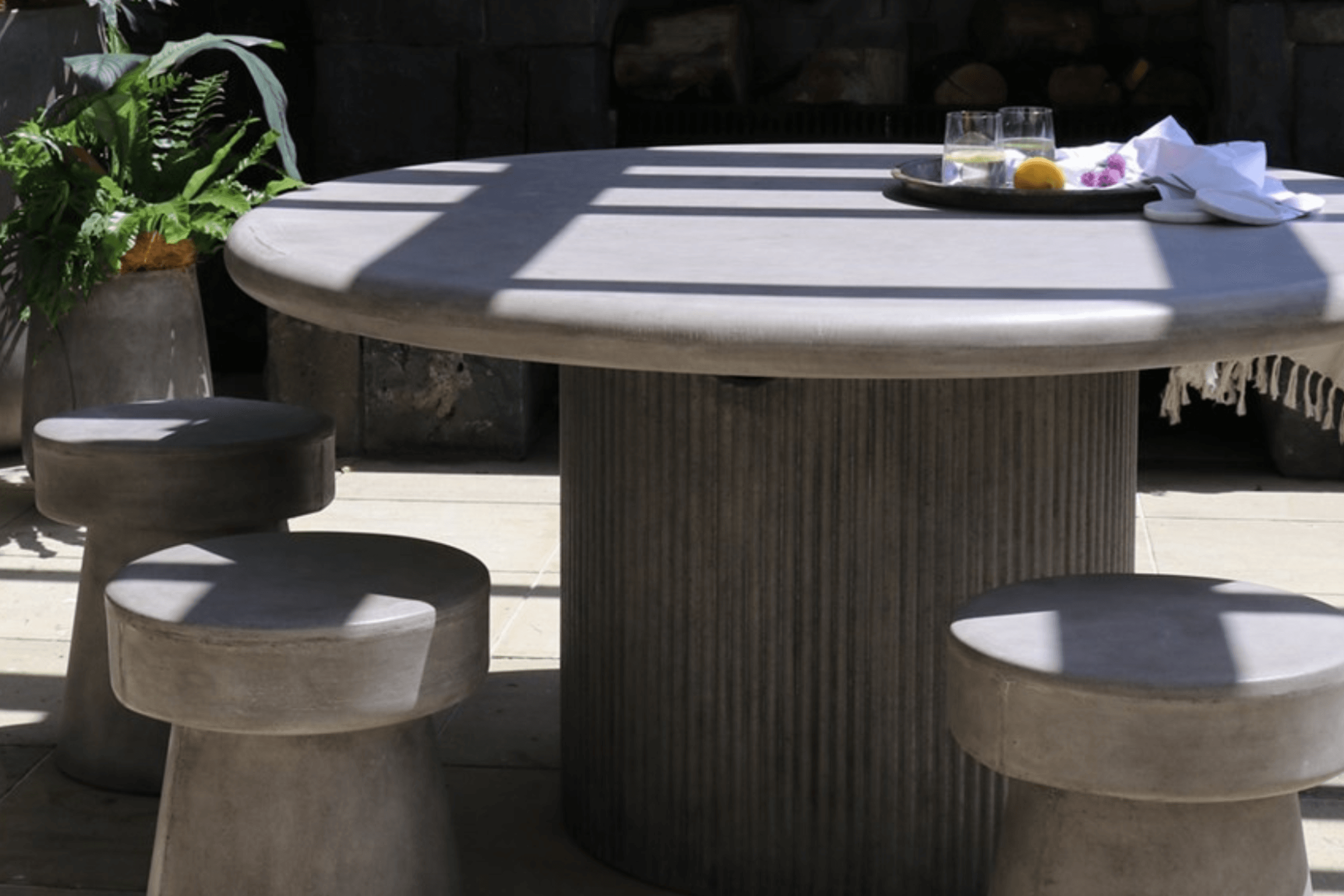 Patras Round Outdoor Concrete Table