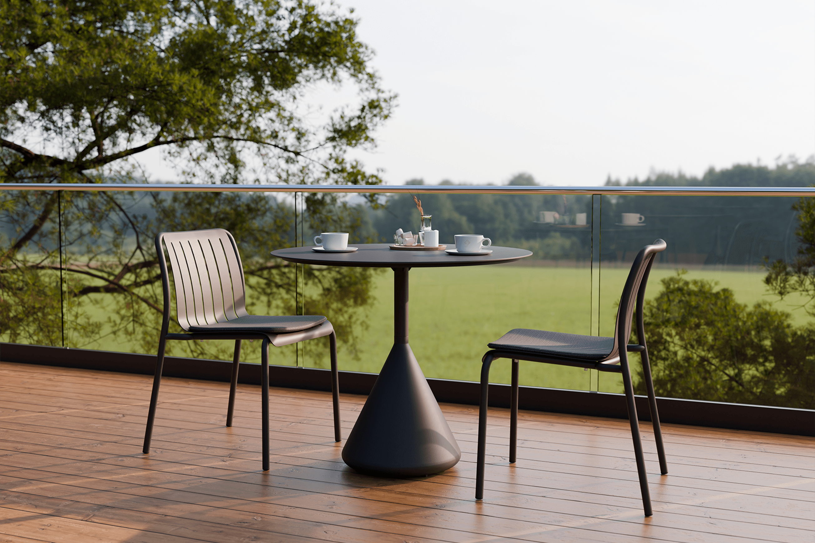 Kora Cafe Table 90cm Dia Aluminium - Outdoor