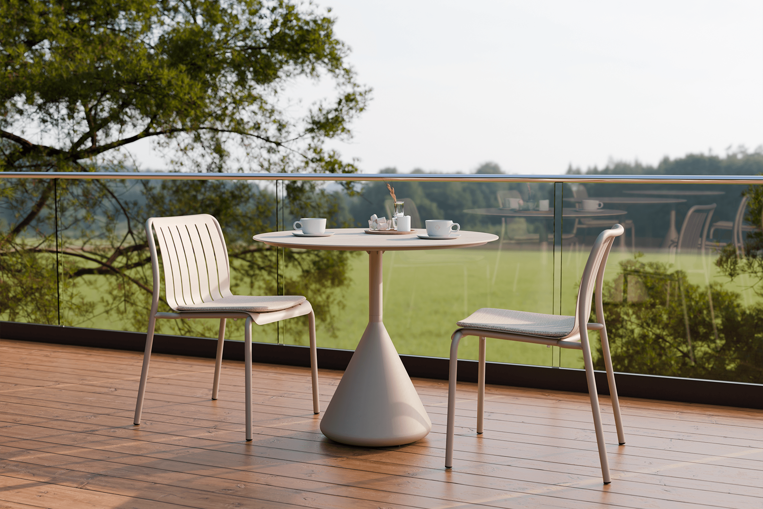 Kora Cafe Table 90cm Dia CERAMIC - Outdoor