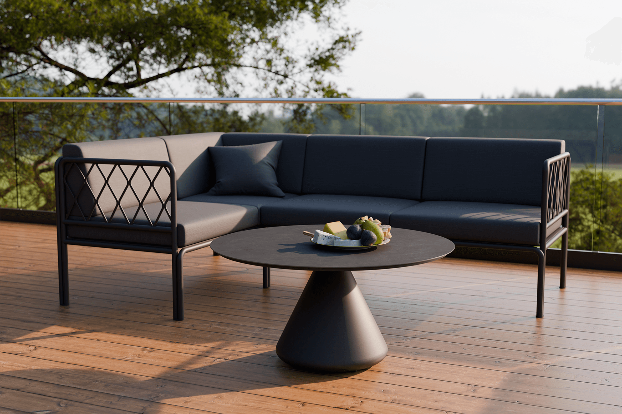 Kora Coffee Table 90cm Dia - CERAMIC - Outdoor
