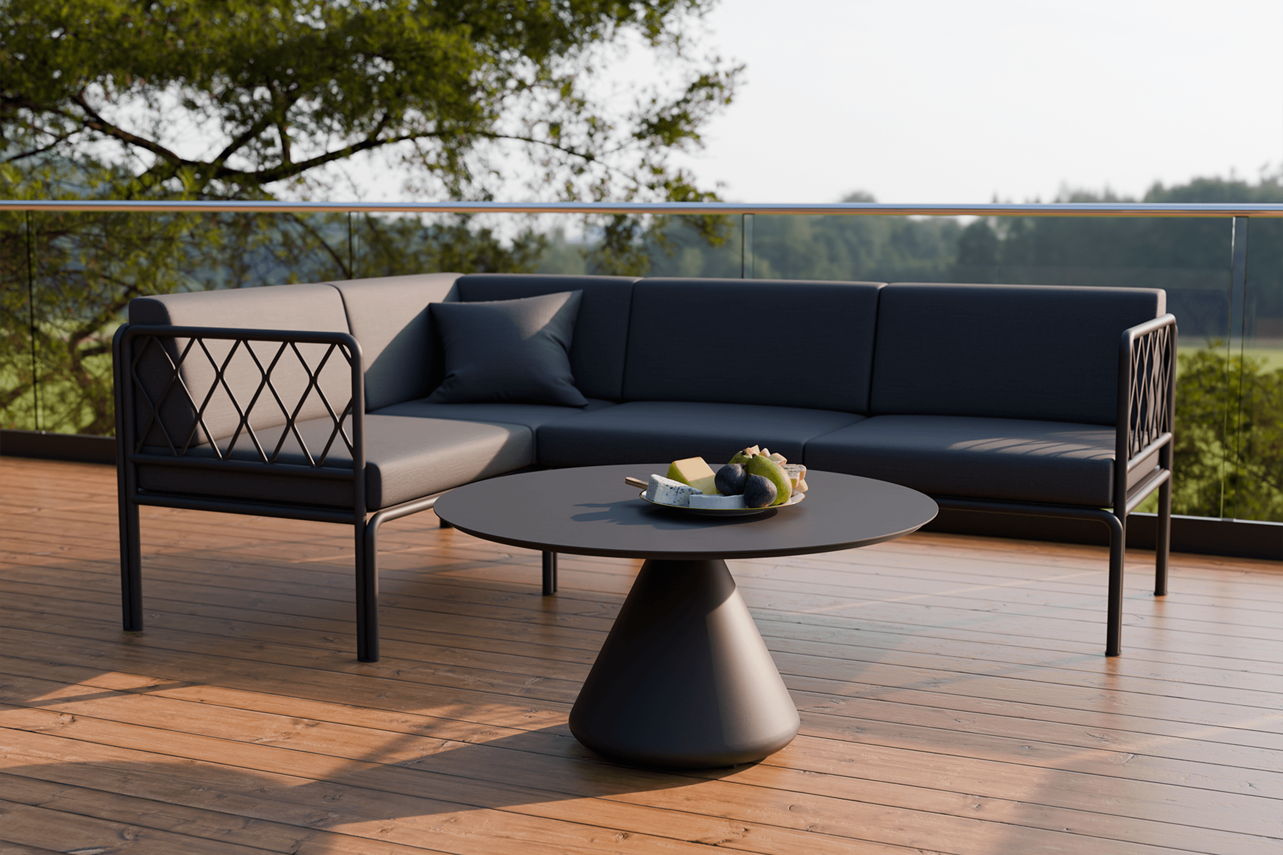 Kora Coffee Table 90cm Dia - Aluminium - Outdoor