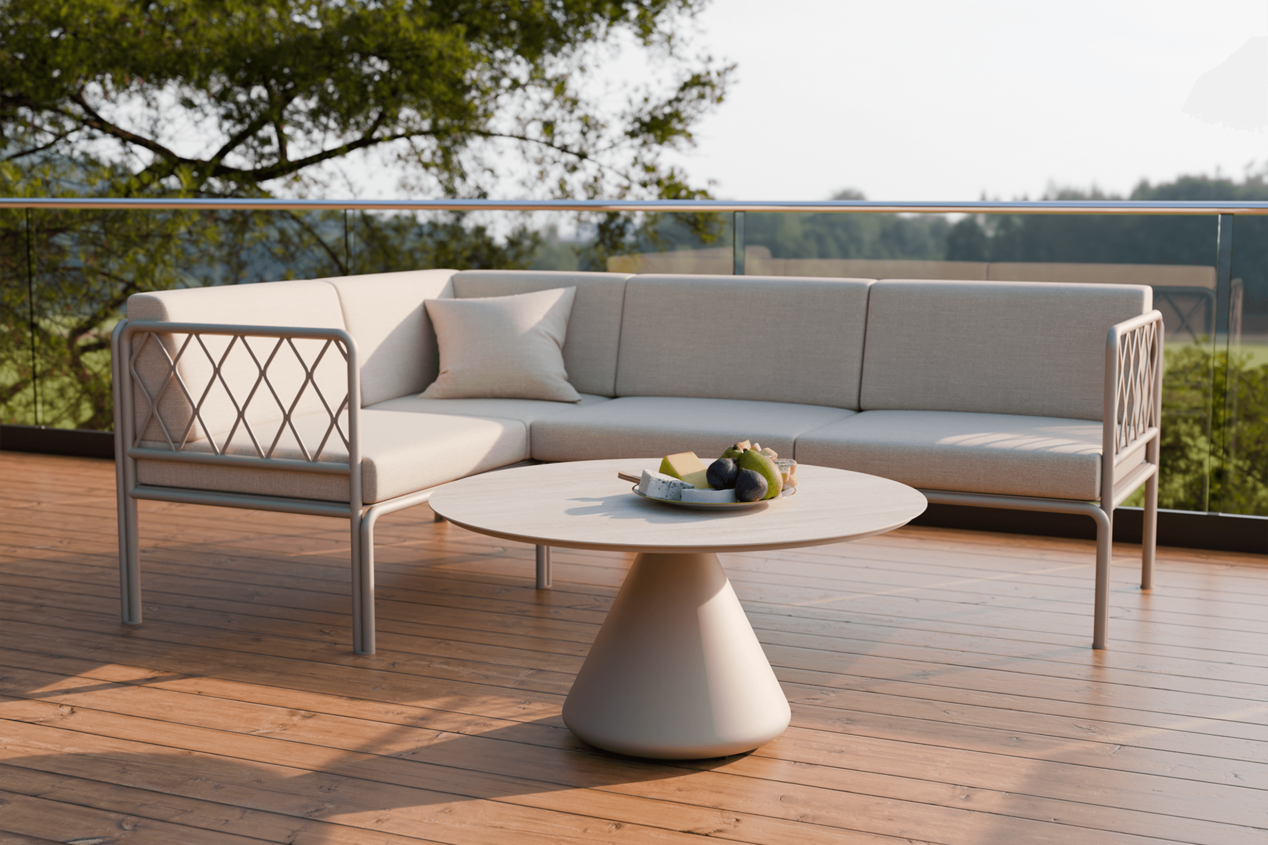 Kora Coffee Table 90cm Dia - CERAMIC - Outdoor