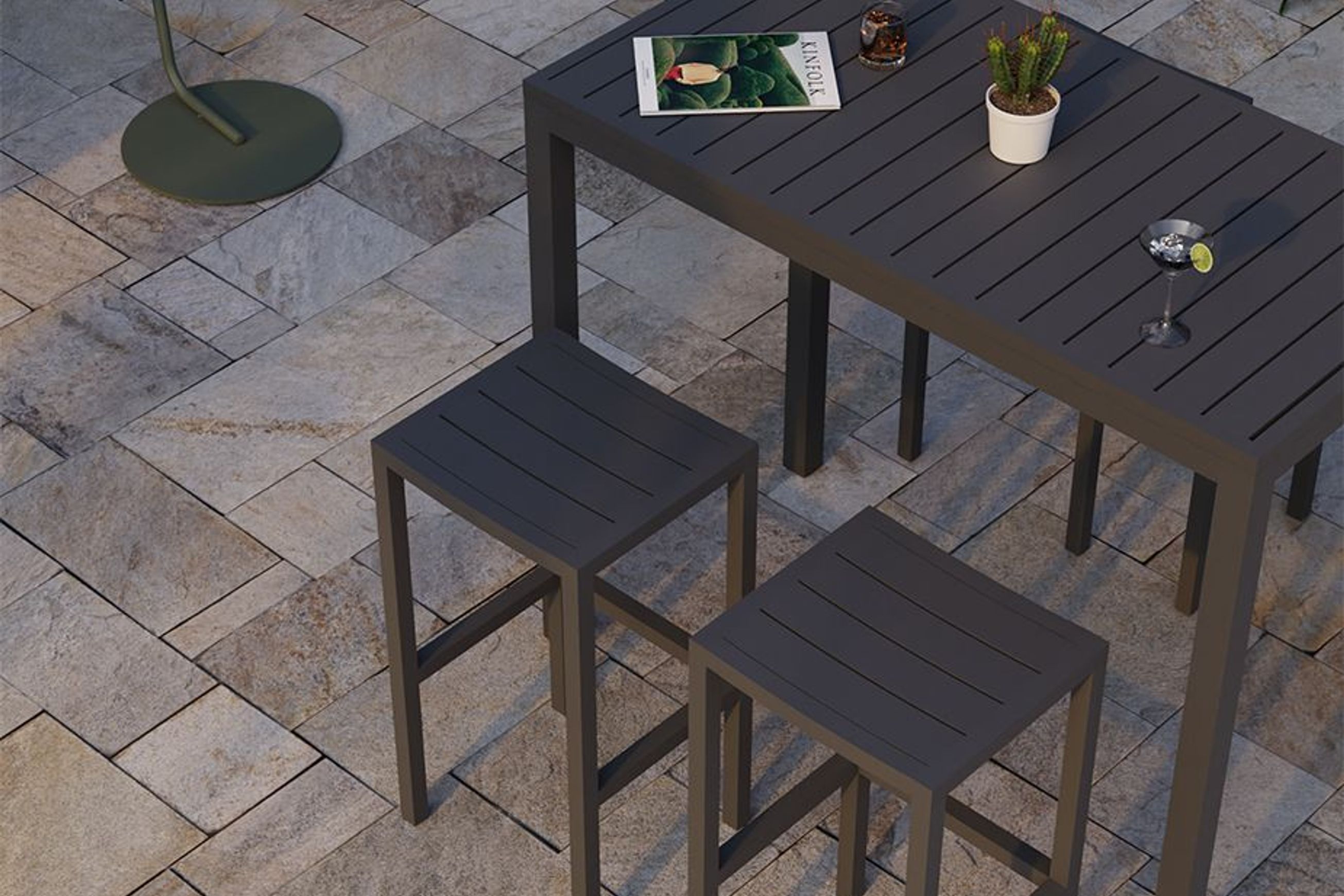 Halki Stool - Outdoor - Charcoal