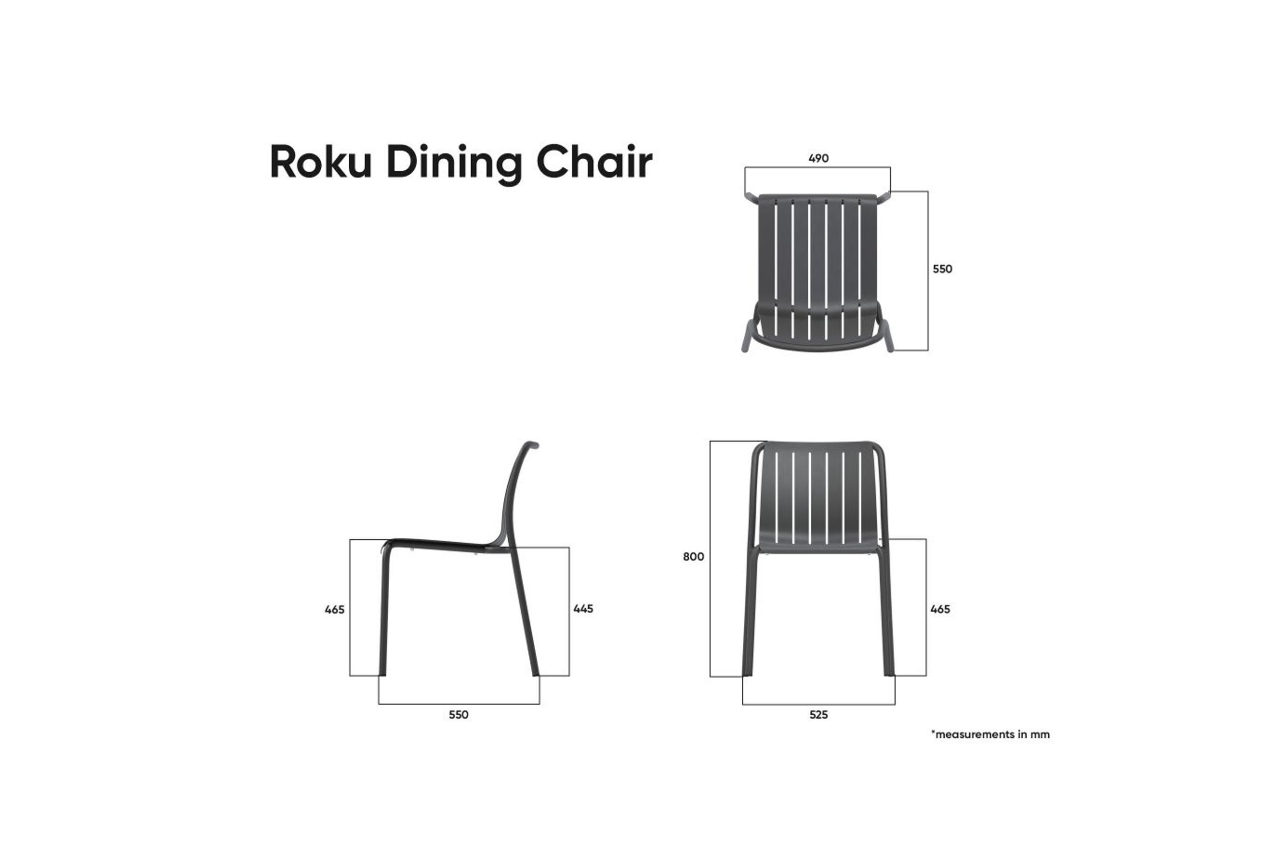 Roku Outdoor Dining Chair in Matt Charcoal