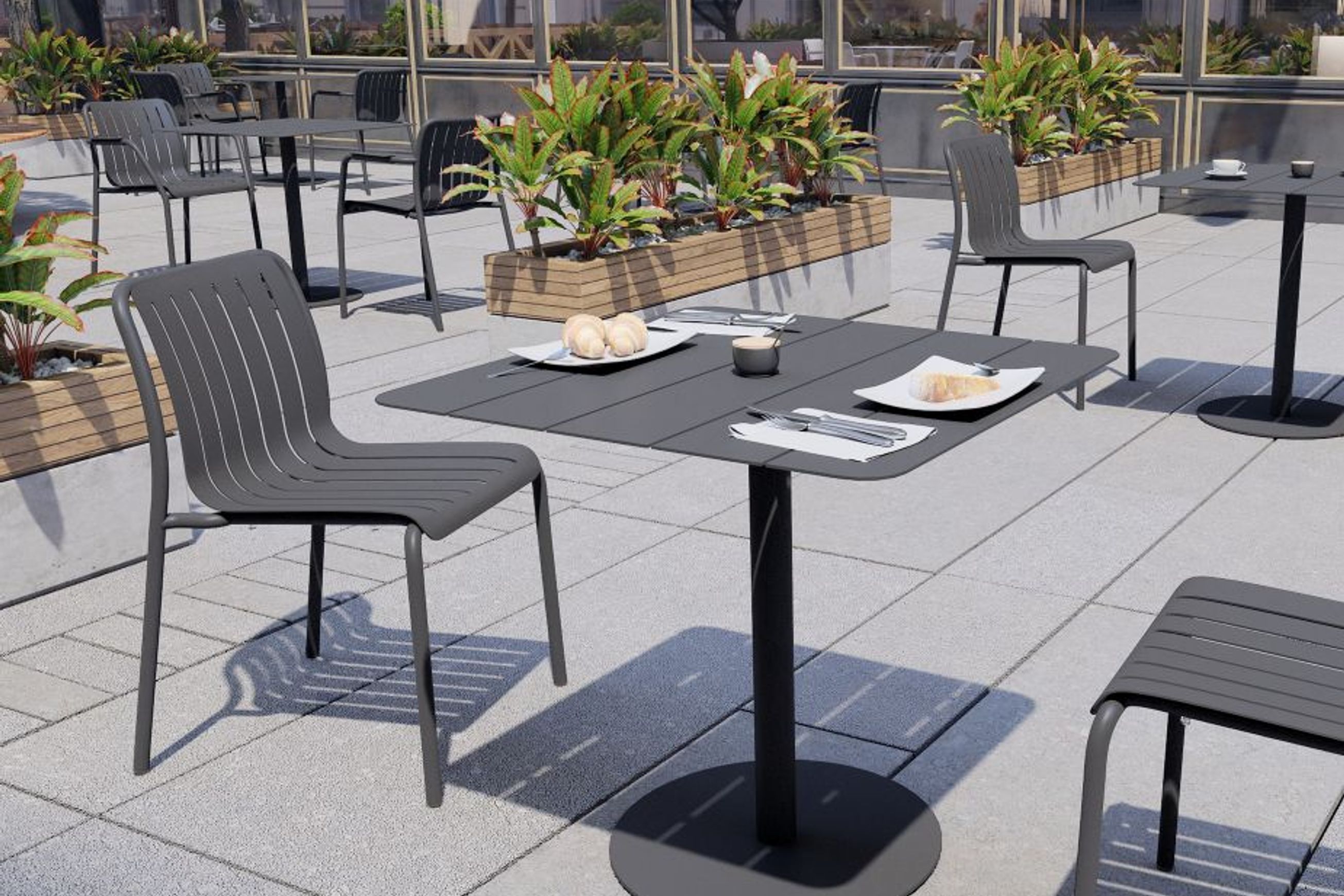 Roku Outdoor Dining Chair in Matt Charcoal