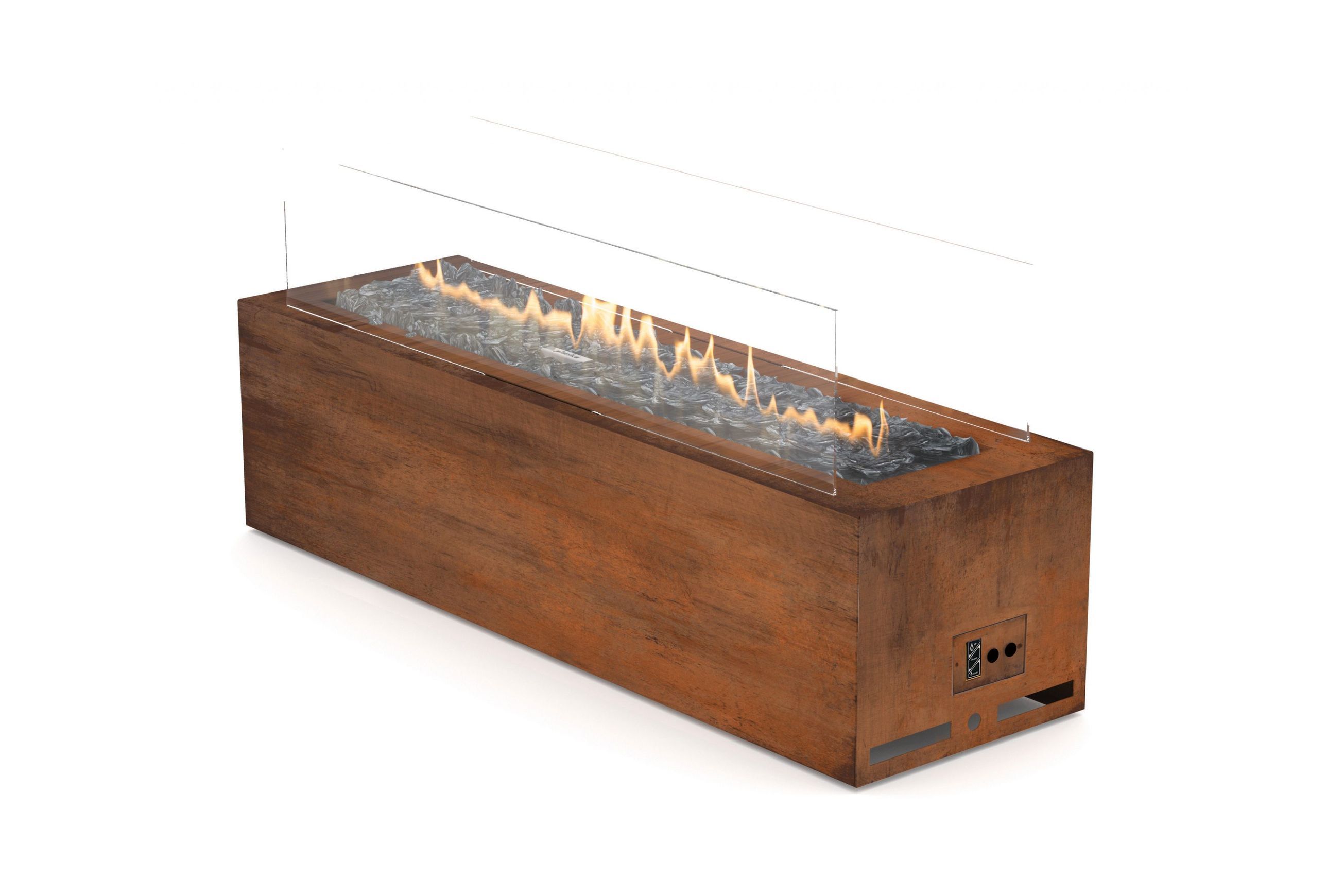 Planika Galio Corten Manual Linear Gas Pit Fire