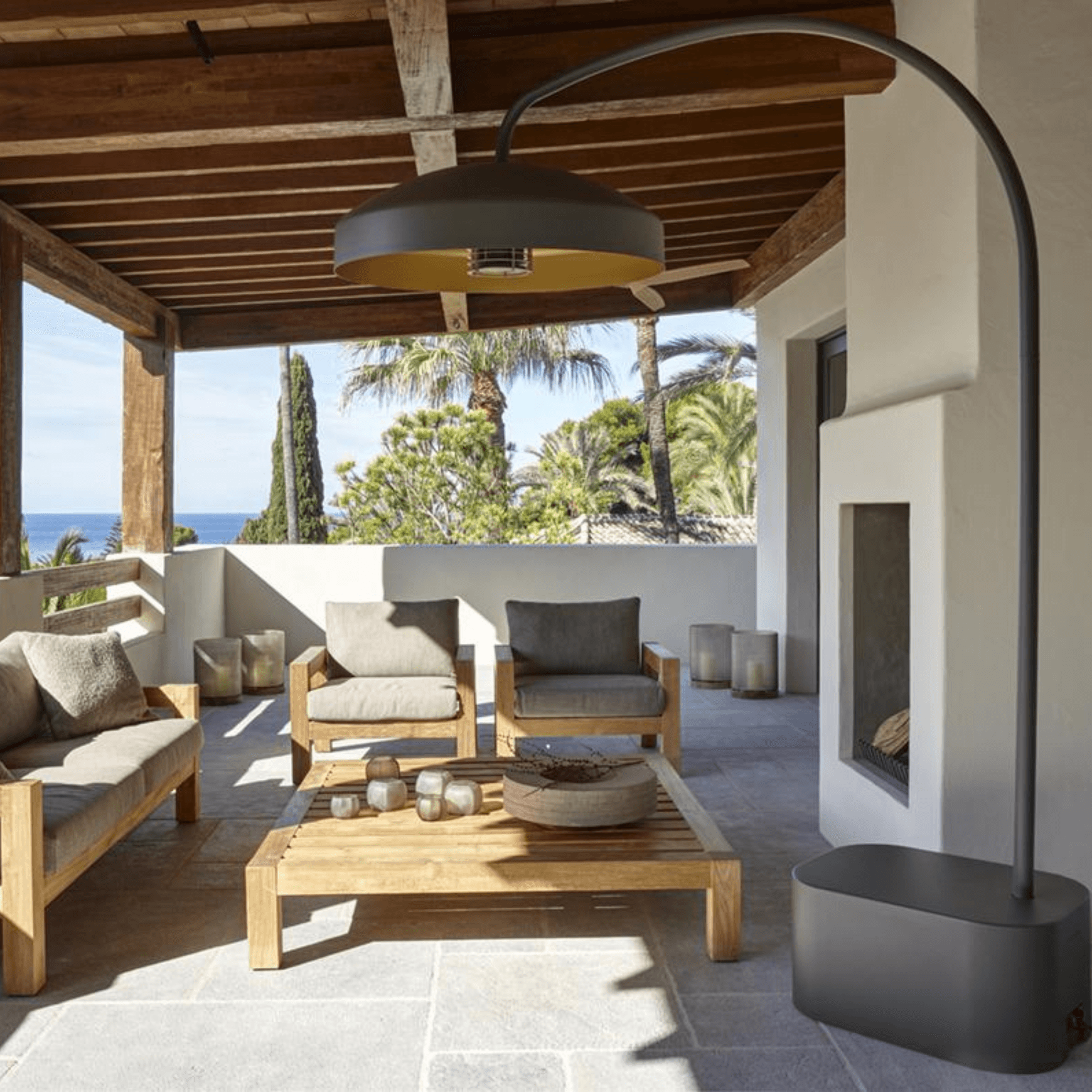 Disc Freestanding Infrared Outdoor Heater & Light