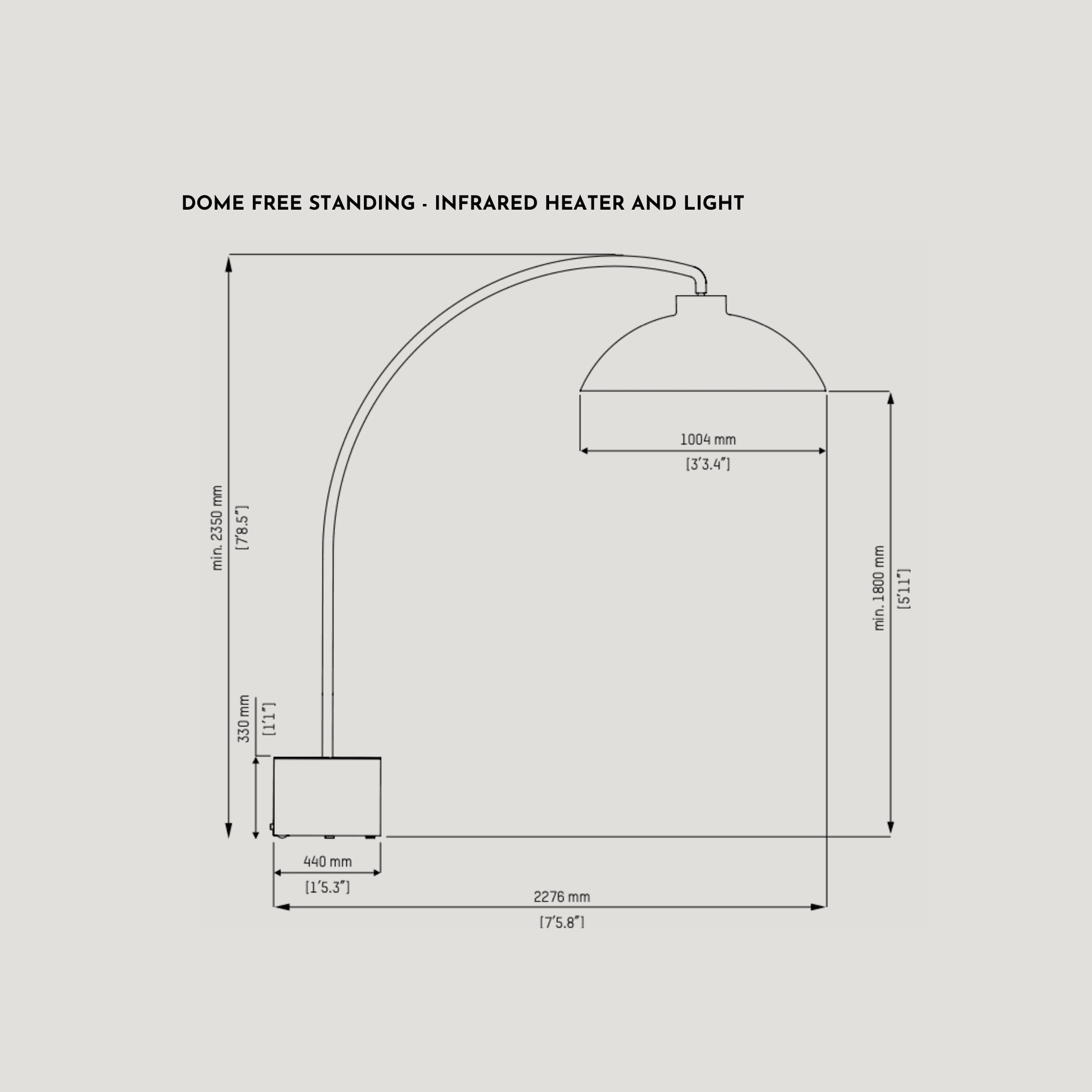 Dome Infrared Outdoor Heater & Light