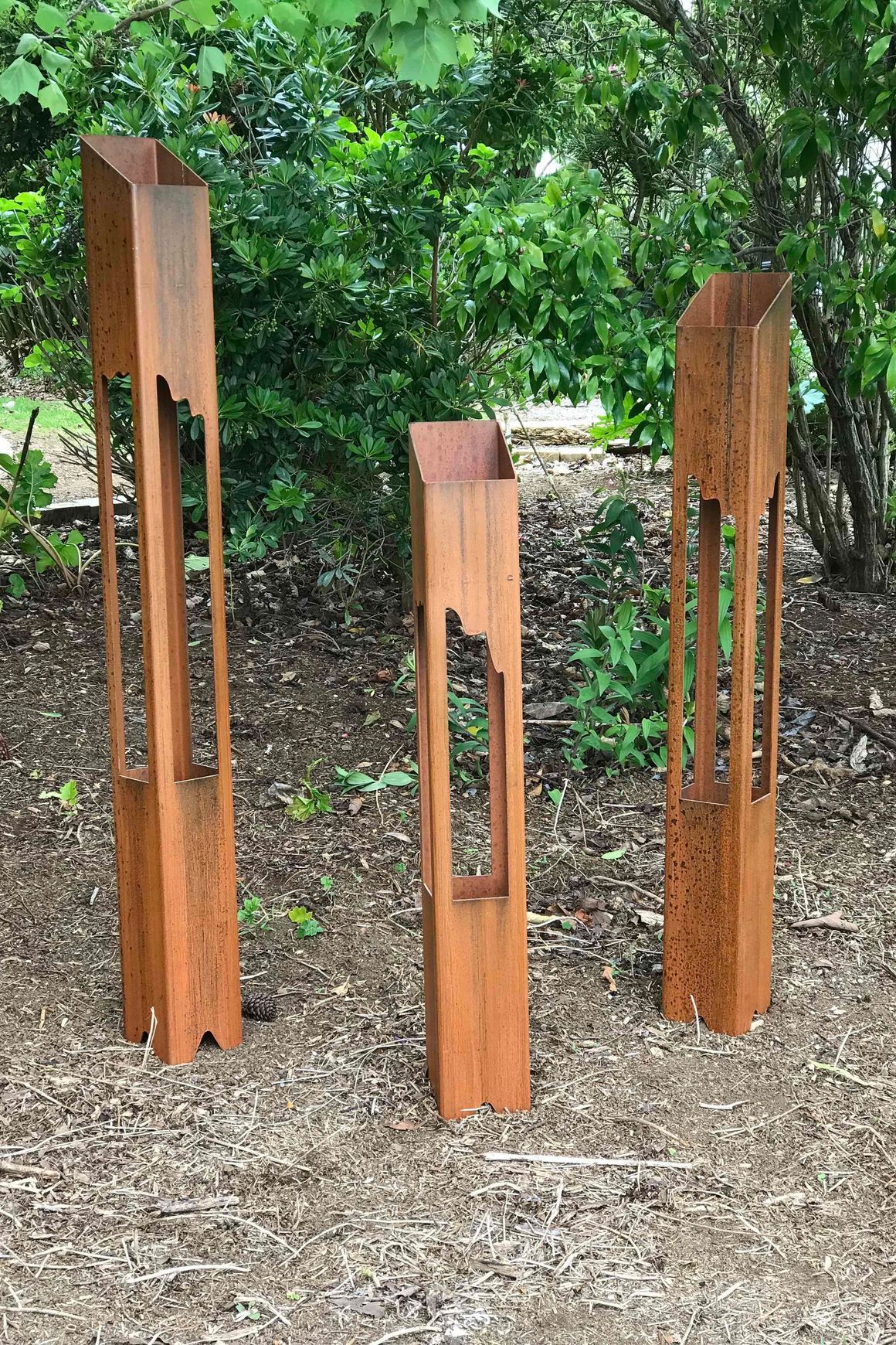 Corten Steel Garden Torches