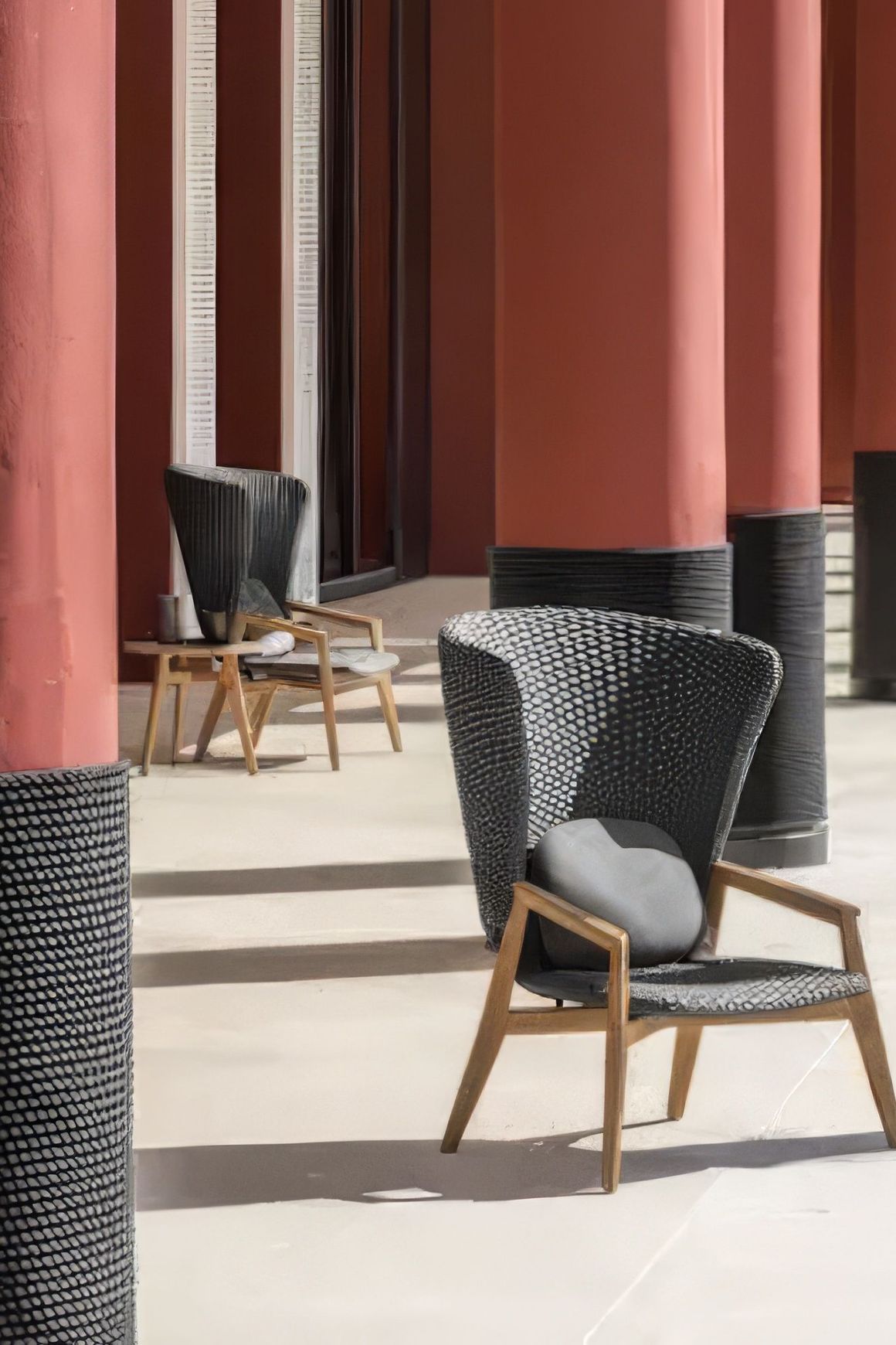 ETHIMO KNIT High-Back Lounge Armchair