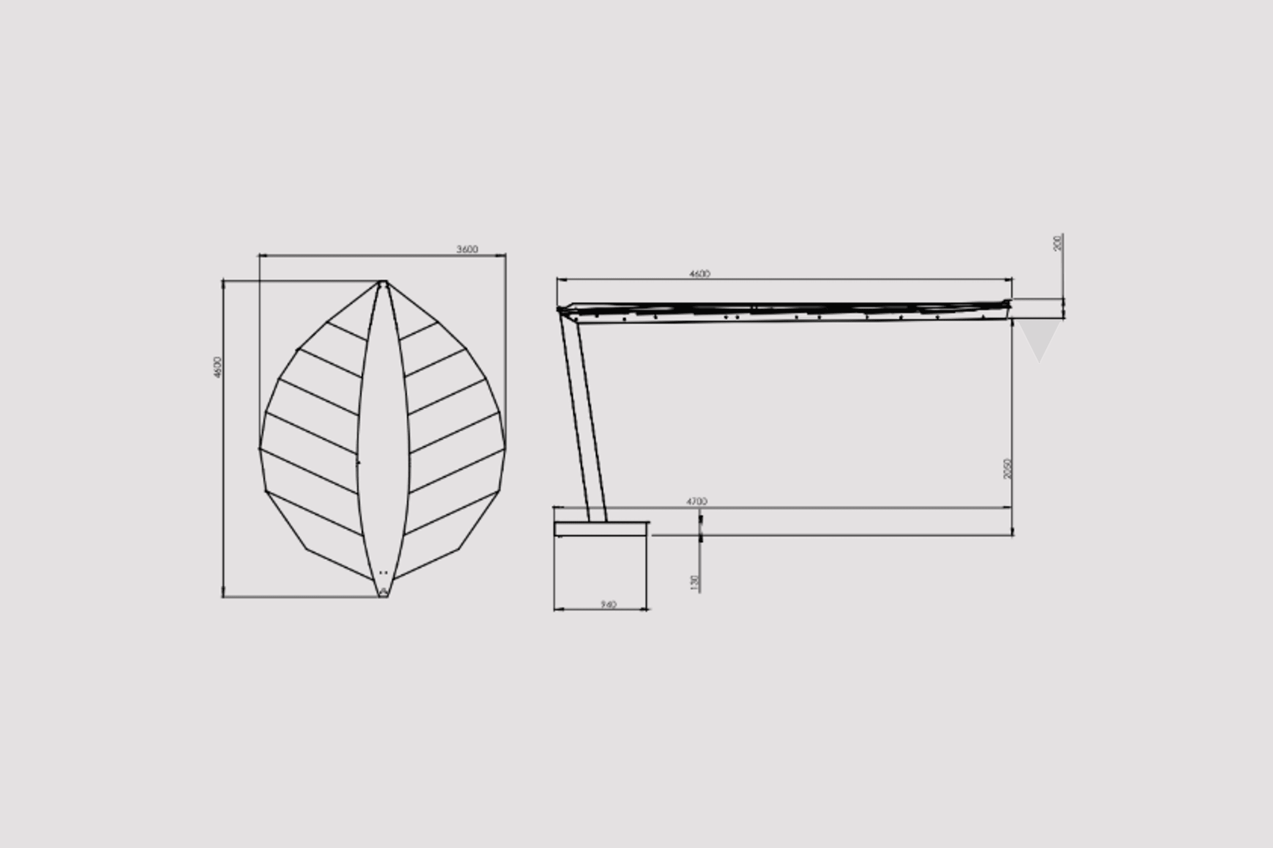 Leaf Outdoor Shade with Heat, Light & Cooling