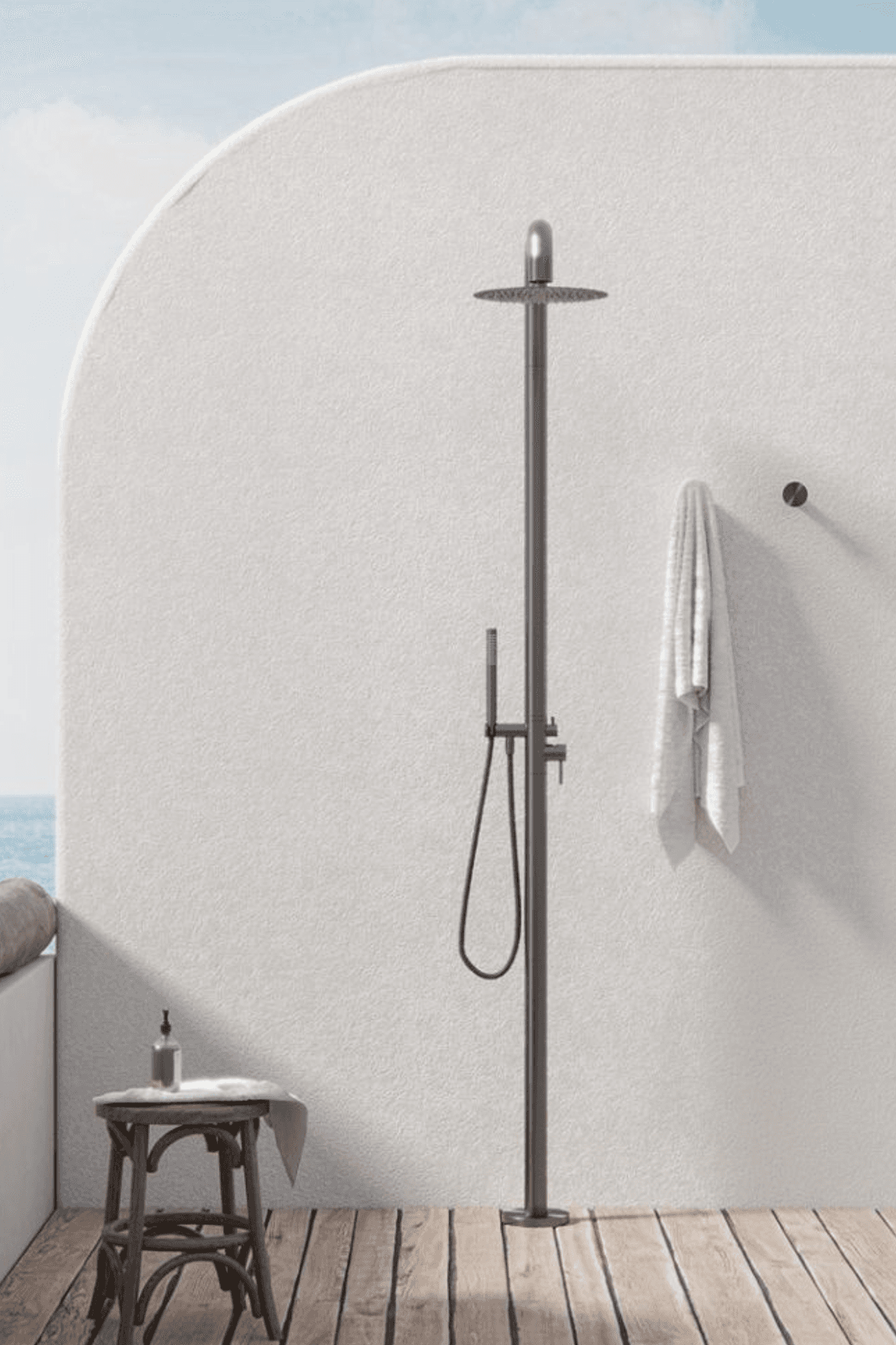 Zen SS316L Outdoor Freestanding Shower Column | Graphite